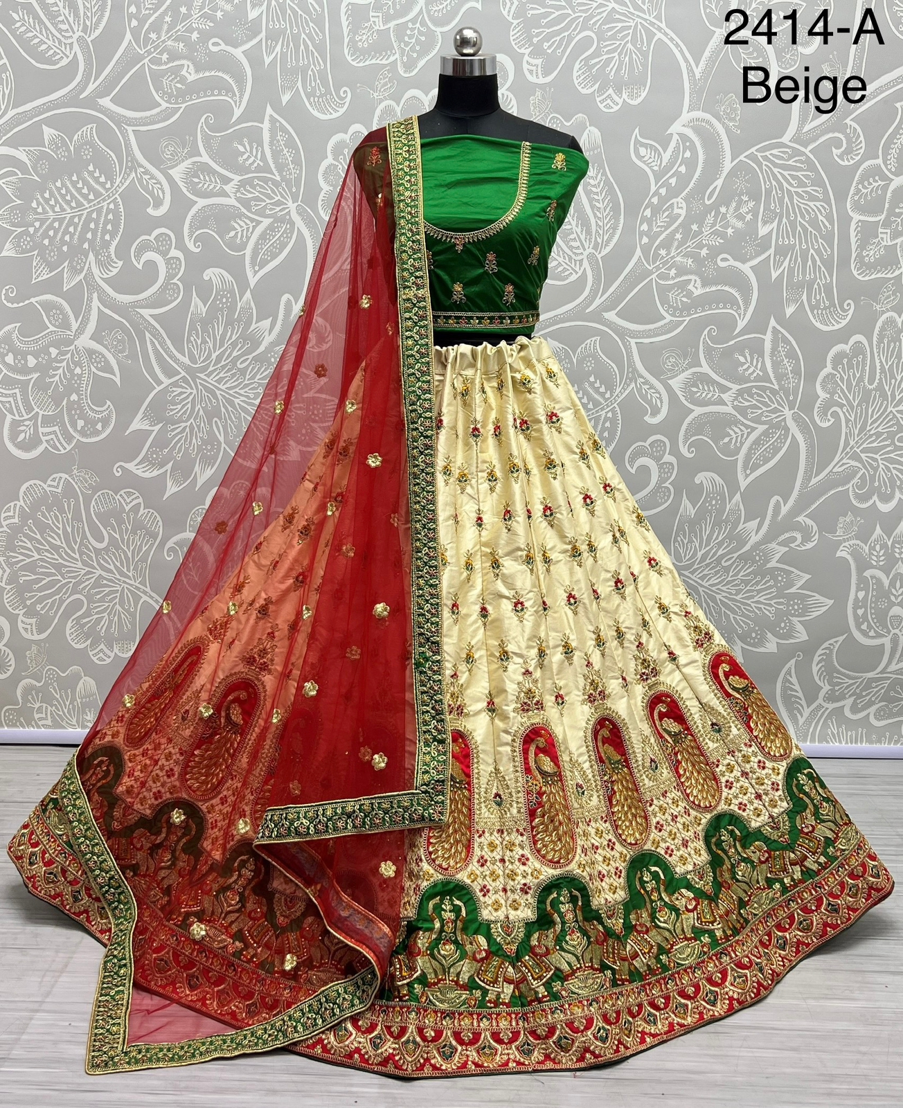 Pink embroidered georgette readymade lehenga with full-sequin skirt,heavy  stone & mirror work crop top & ruffle dupatta