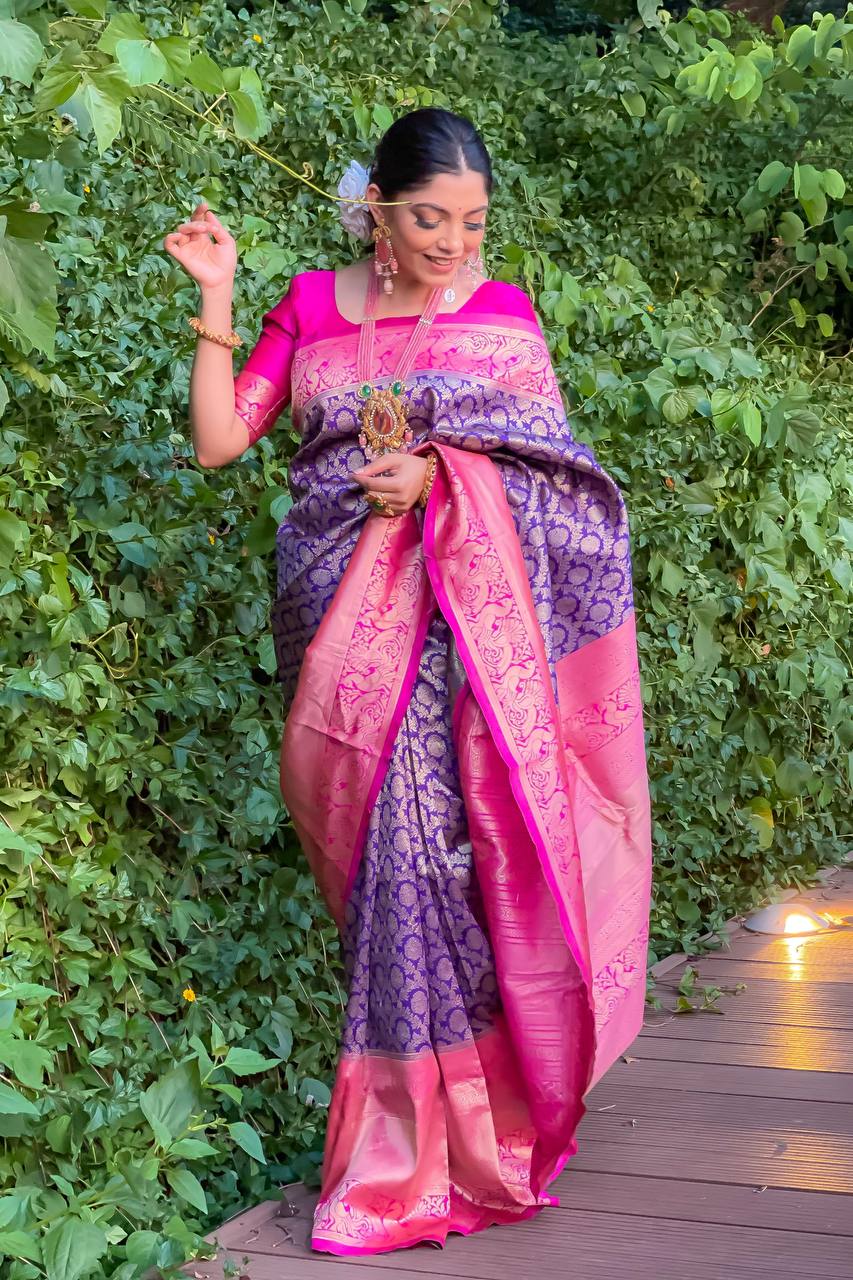 Pink shaded soft on sale silk party wear saree