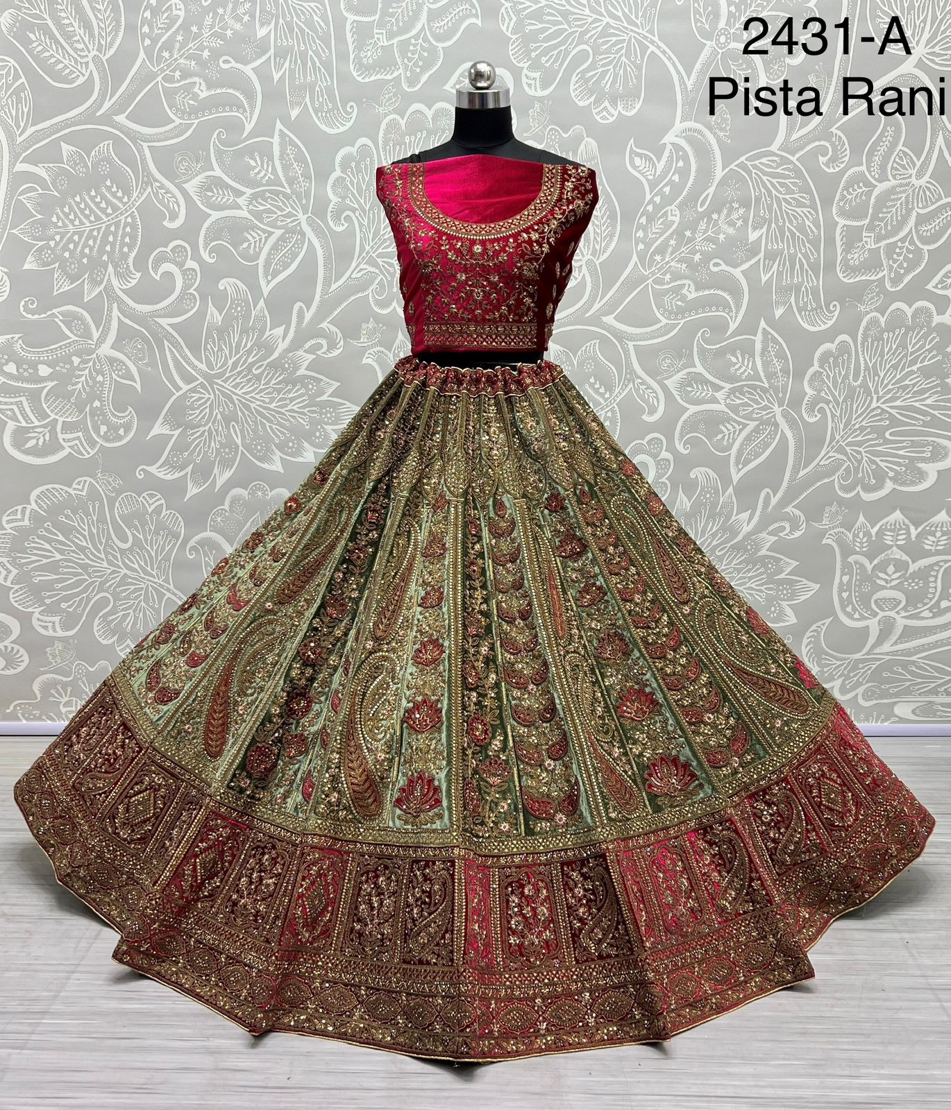 Heavy Bridal Special Designer Velvet With Embroidery Work Lehenga Choli Collection