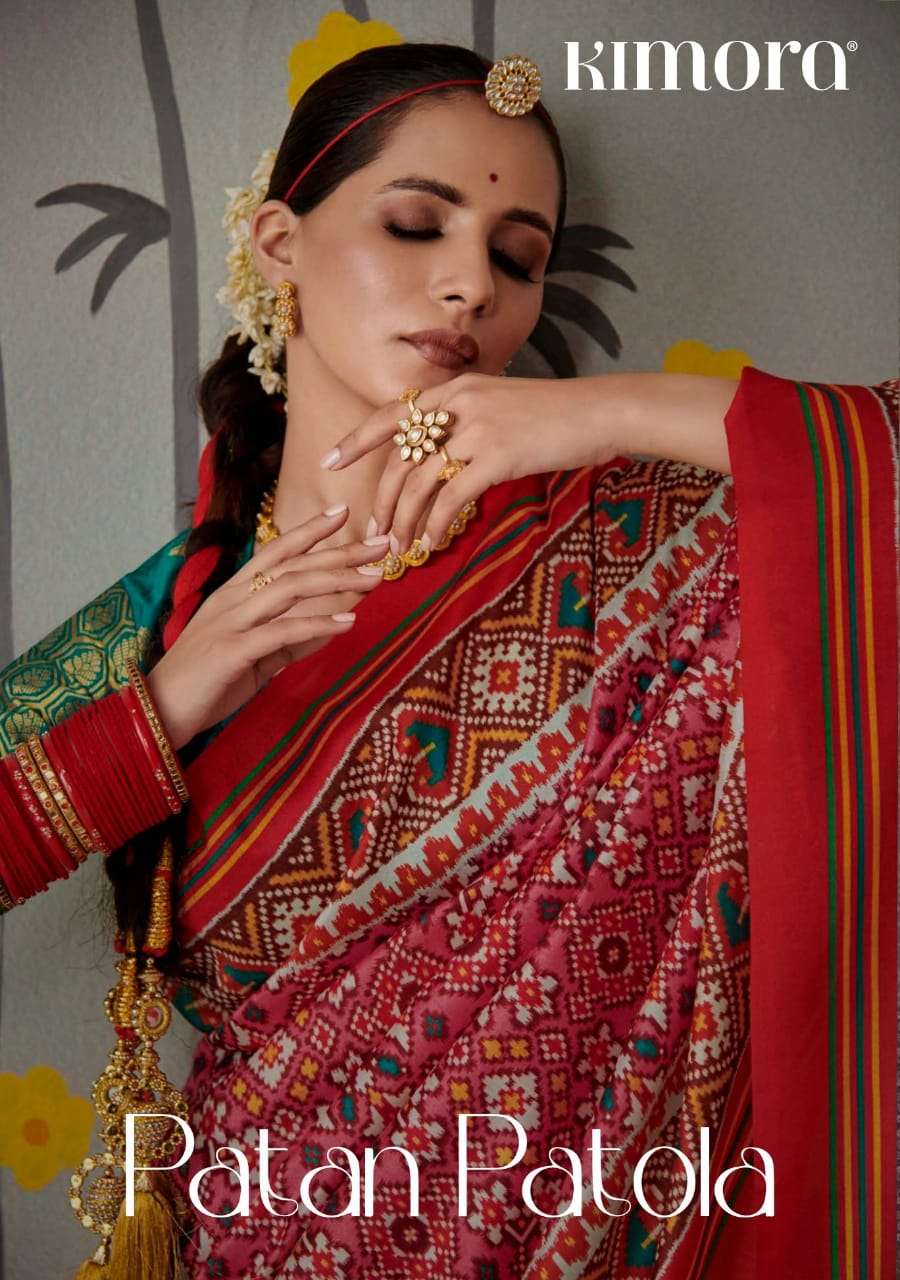 Kimora Fashion Patan Patola Silk With Taditional Gujrat Special Patola Designer Saree Collection At Wholesale Rate