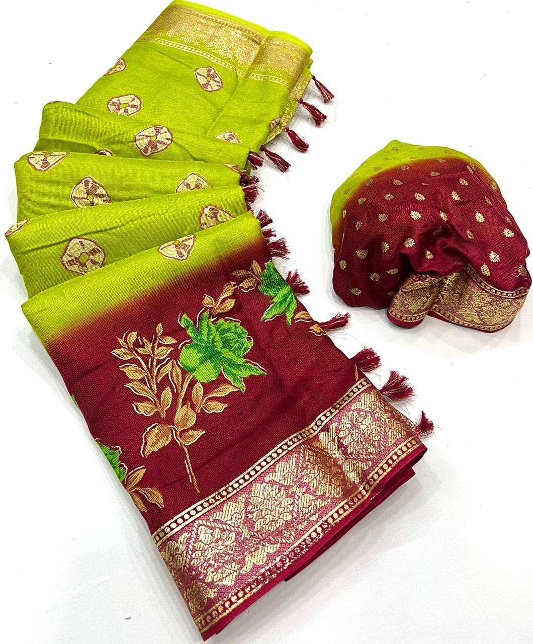 Palash Jut Linen With Printed Regular Wear Saree Collection At Wholesale Rate