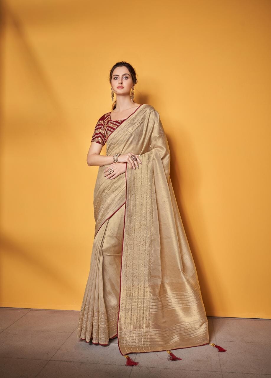 Sumitrasachi Mannat Tissue With Fancy Designer Saree Collection At Wholesale Rate