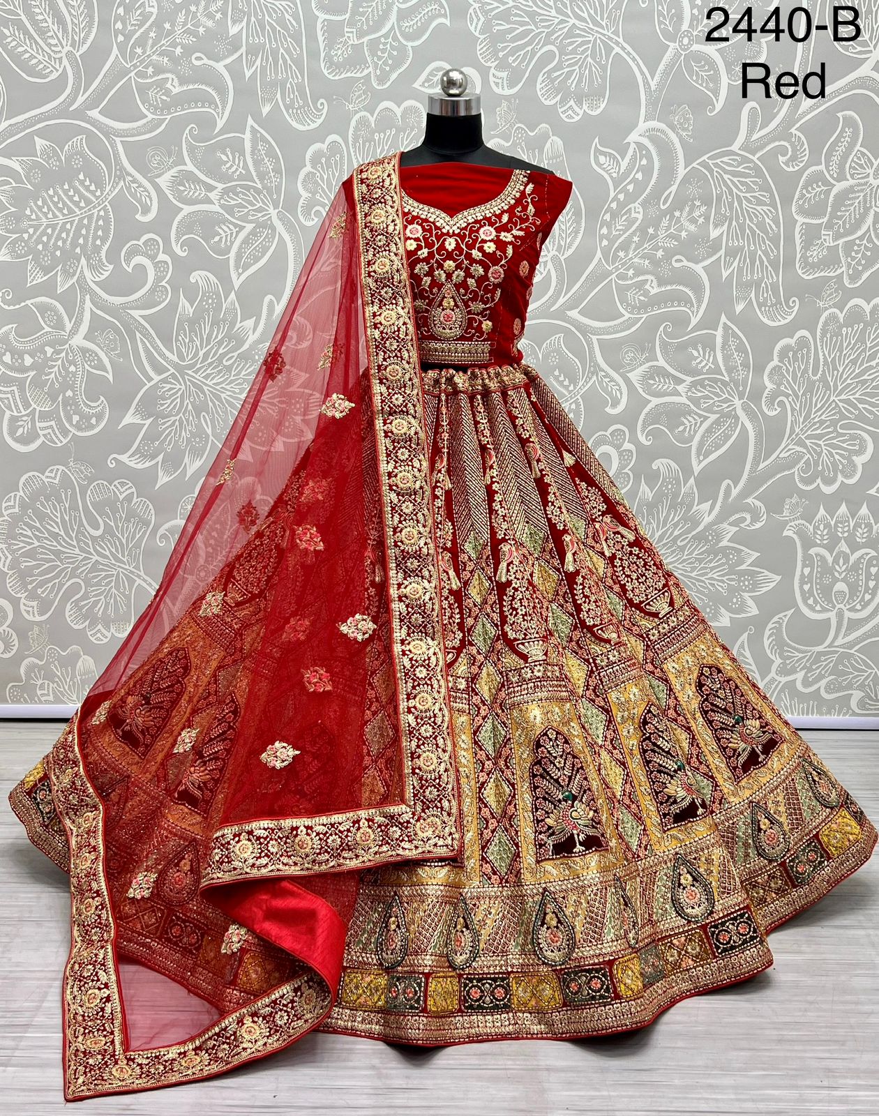 Velvet With Heavy Designer Wedding Bridal Look Lehenga Choli Collection