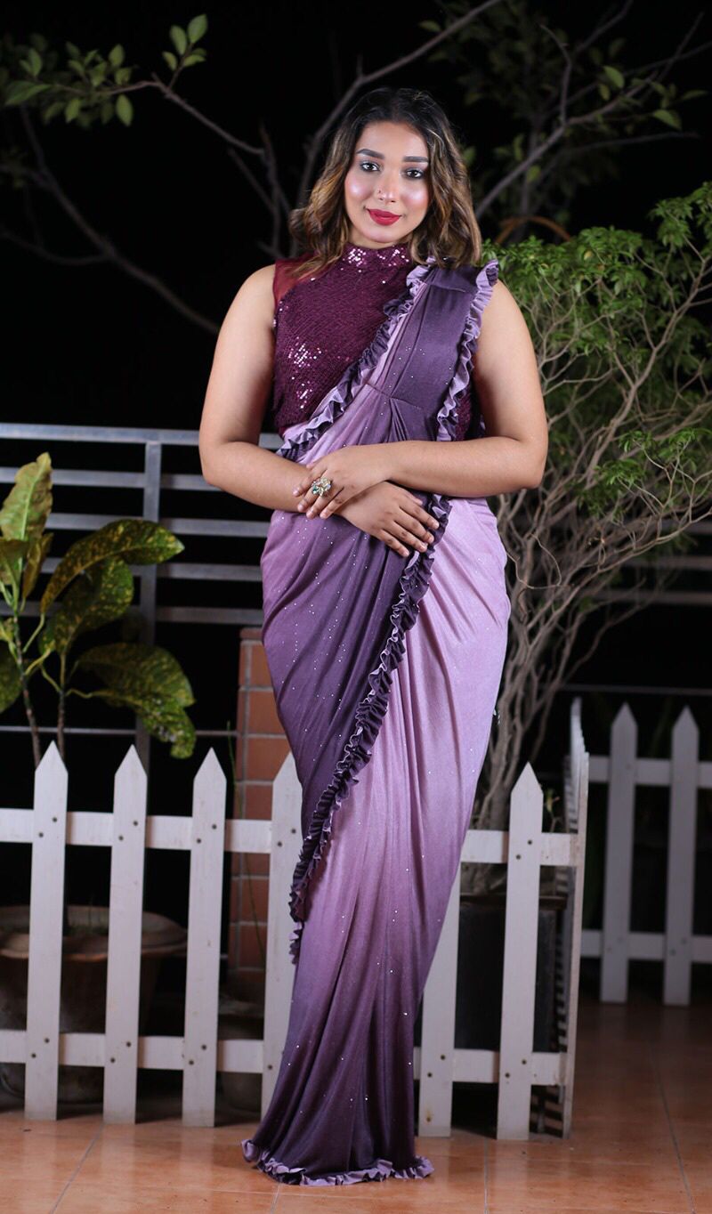 Fancy 1 Minut Wear Satin Silk Fancy Ready To Wear Saree Collection