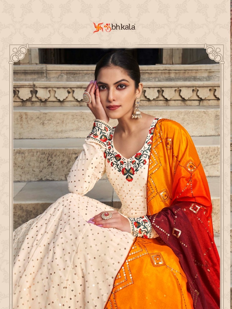 Flory Vol 30 Georgette With Fancy Neck Work Designer Wedding Wear Gown Collection At Wholesale Rate