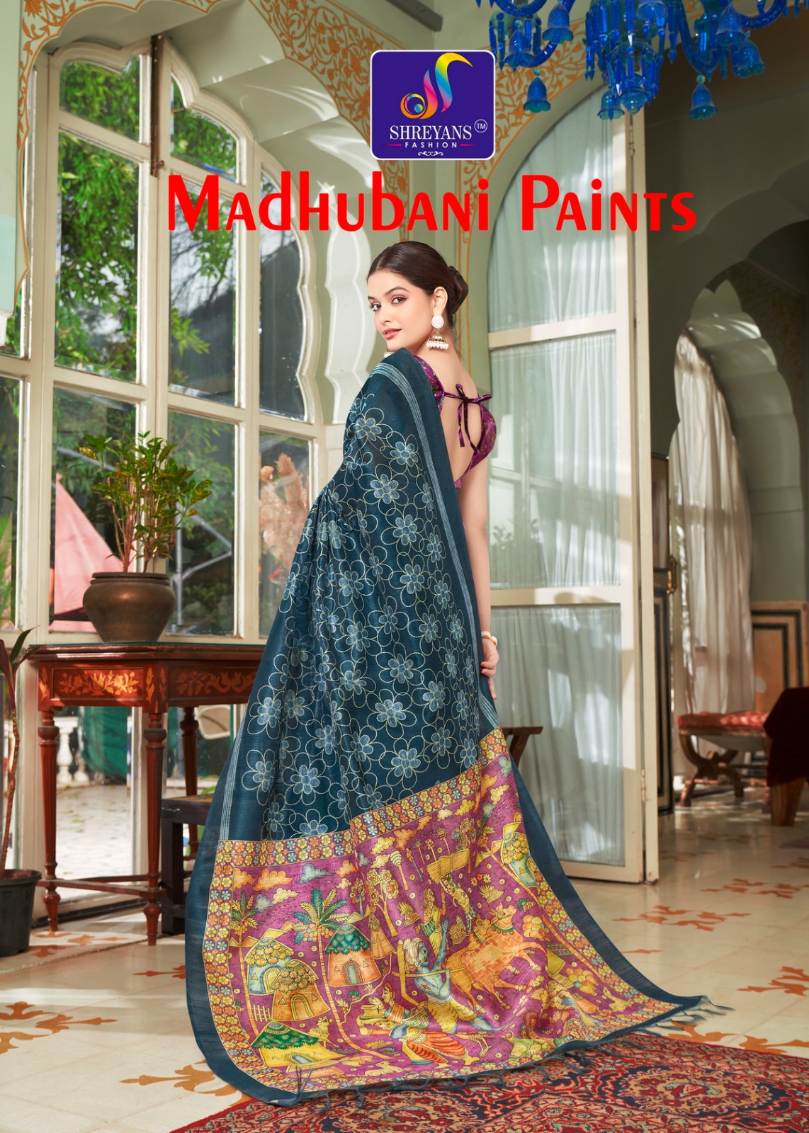 Madhubani Print Handloom Silk With Printed Saree Collection A Best On Line Rate