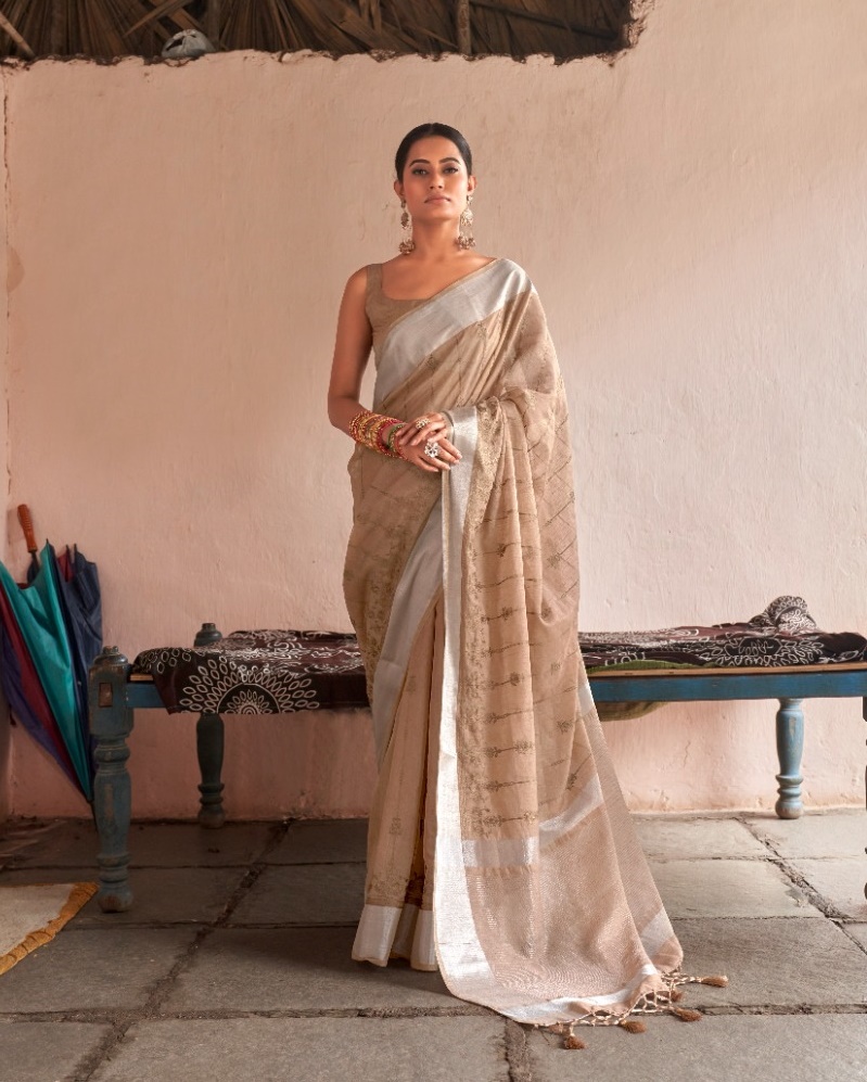 Royal Elite Sabhiya Vol 4 Linen With Fancy Rich Look Saree Collection At Best Rate