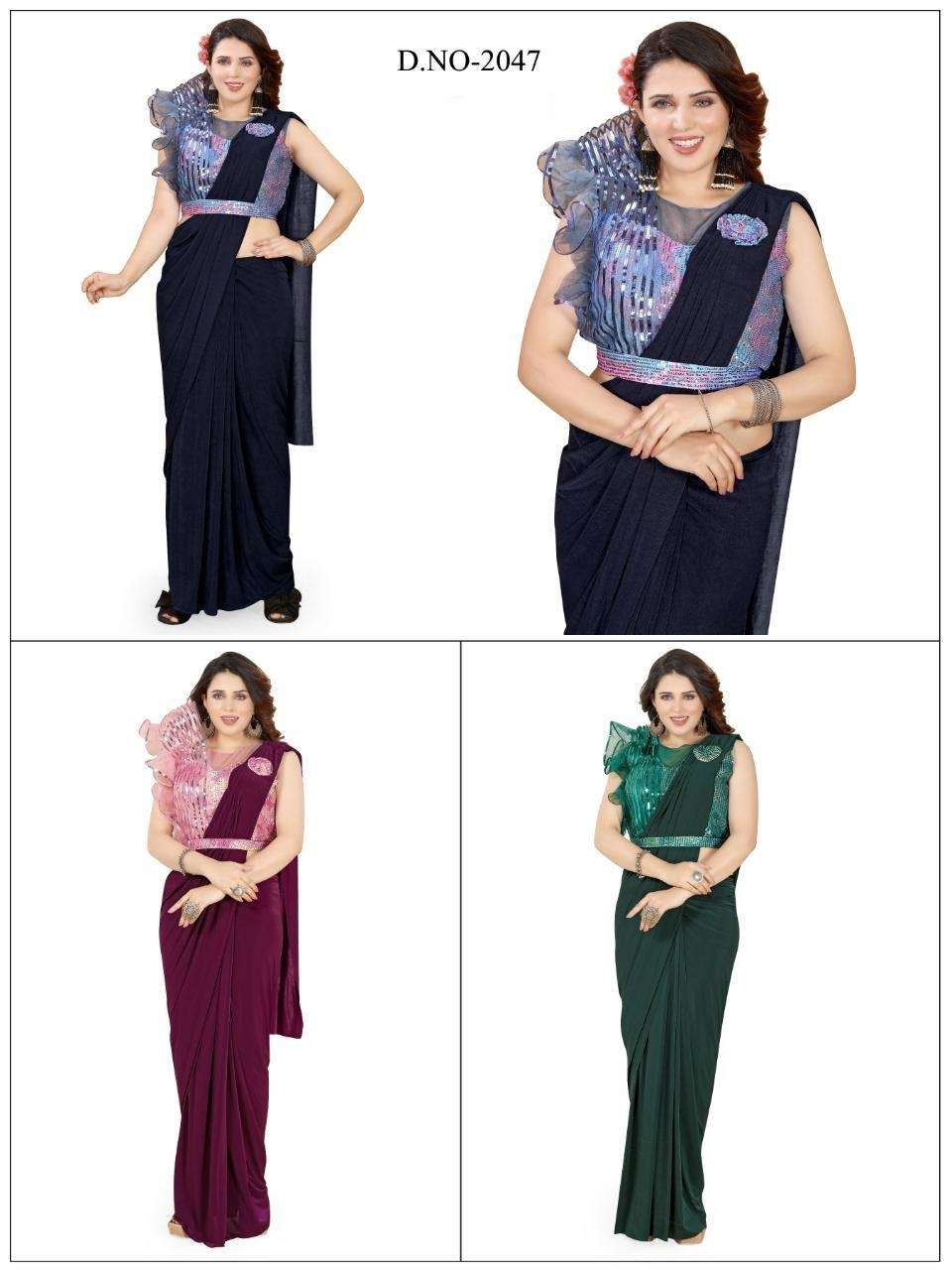 READYMADE SAREES COLLECTION WITH STITCHED BLOUSE AT WHOLESALE RATES