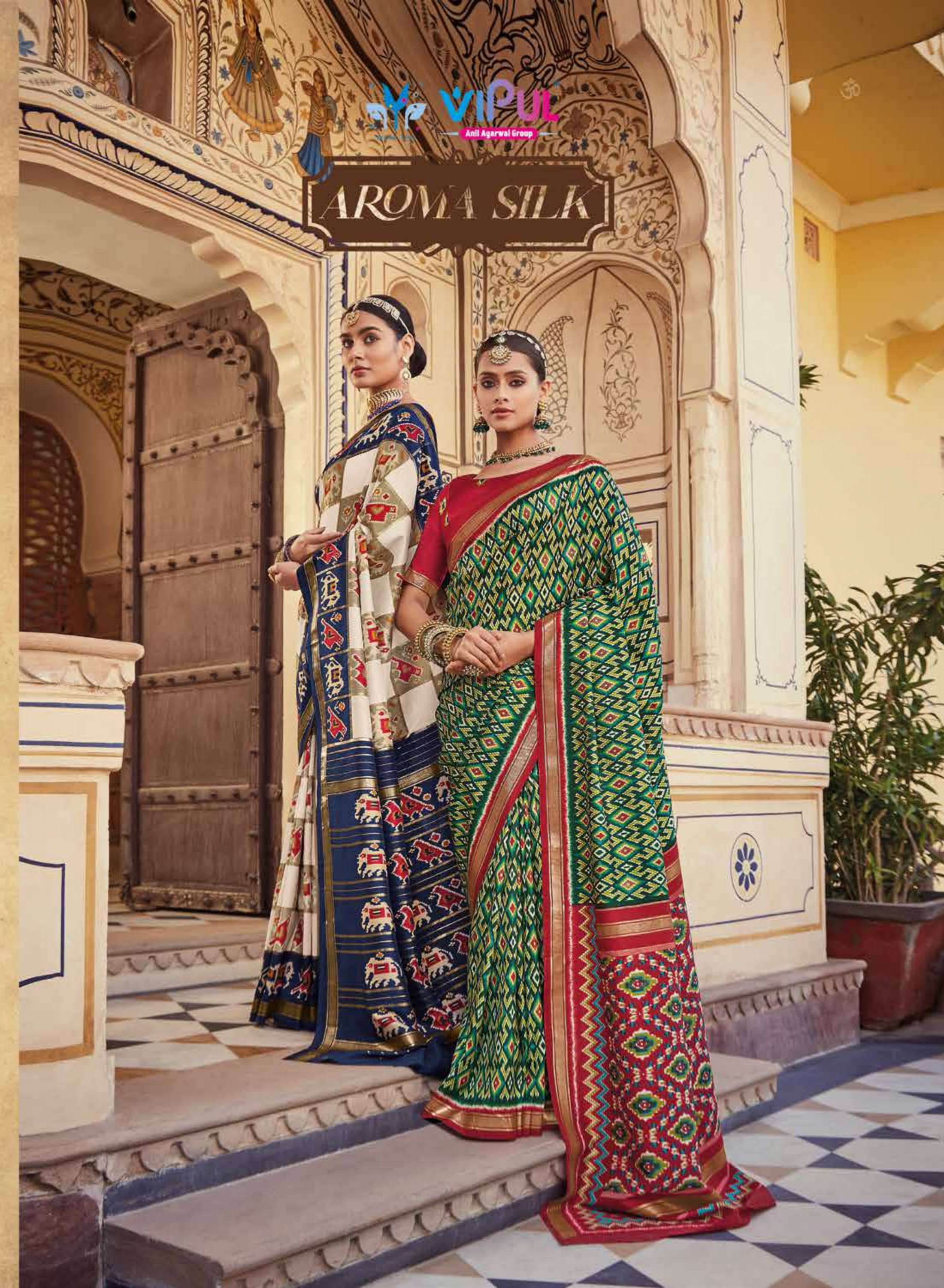 Vipul fashion AROMA SILK Patola Printed with Soft fabric saree collection