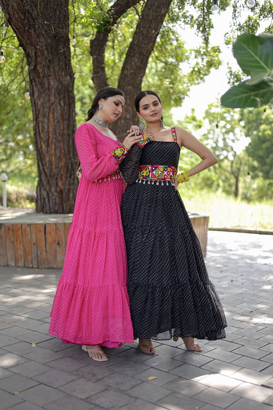 Printed Indo Western Ladies Bandhani Dress at Rs 1400 in Surat | ID:  24331305897