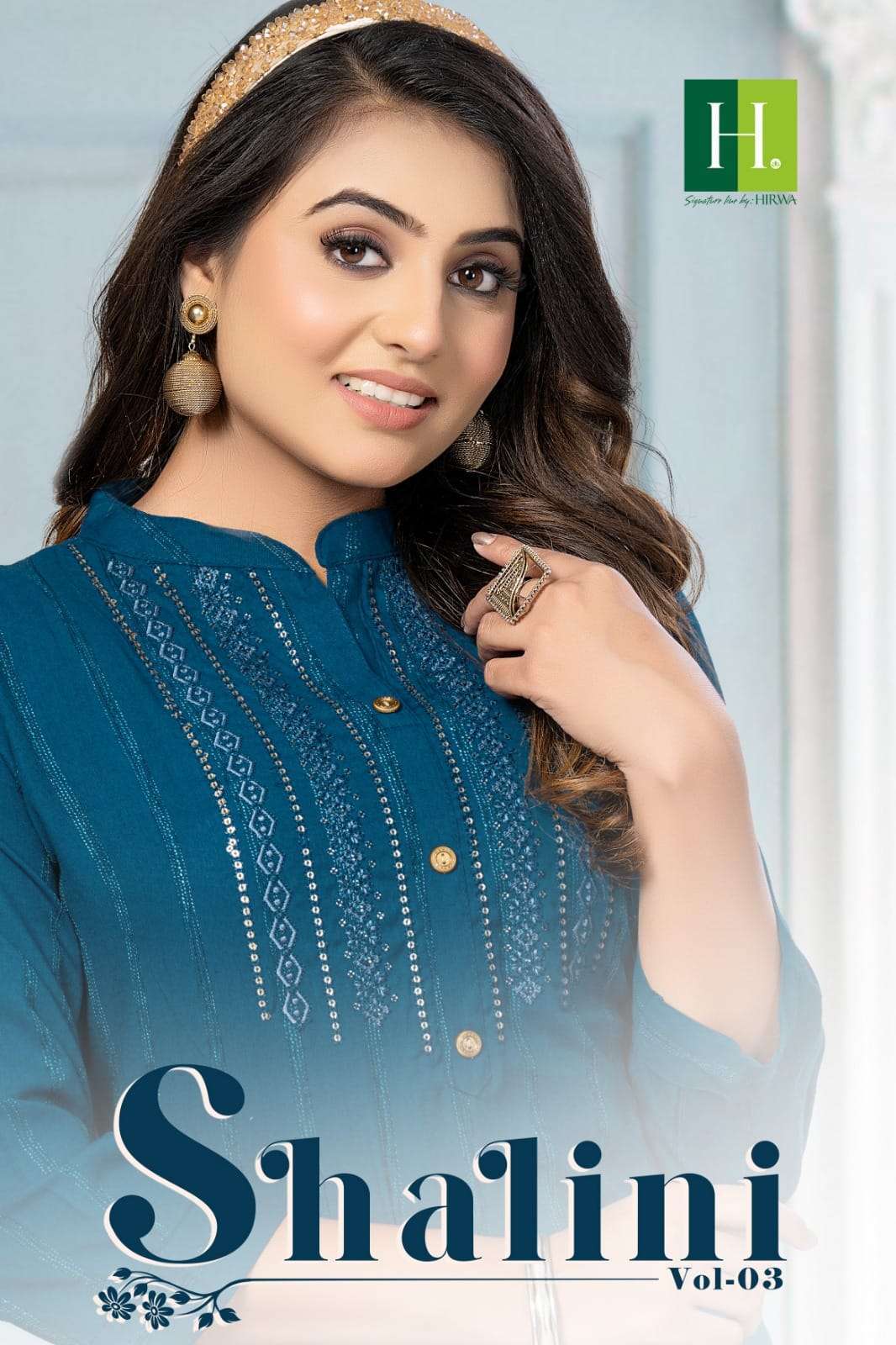 Hirwa Shalini Vol 3 Rayon With Fancy Straight With EMbroidery work Kurti collection at best rate