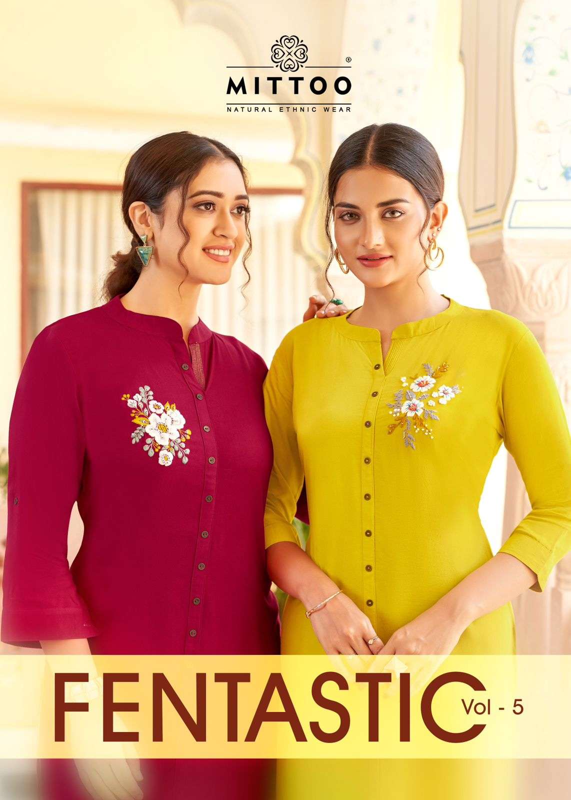 Mittoo Fashion FANTASTIC Vol 5 Fancy Fabric With Handwork Butta  party wear look Kurti collection at best rate