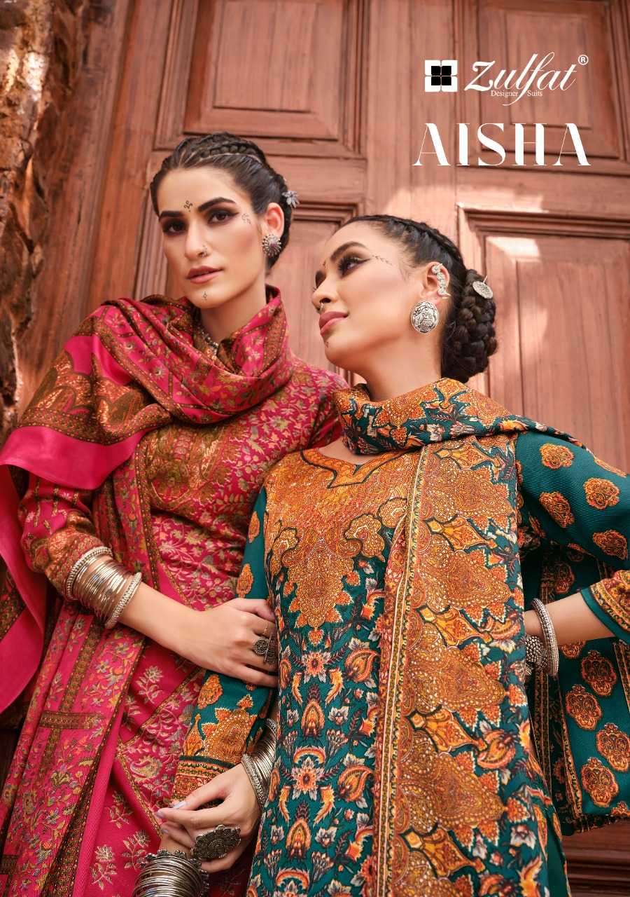 Belliza Designer Zulafat Aisha Pashmina Silk with Printed Winter Special Collection at best rate