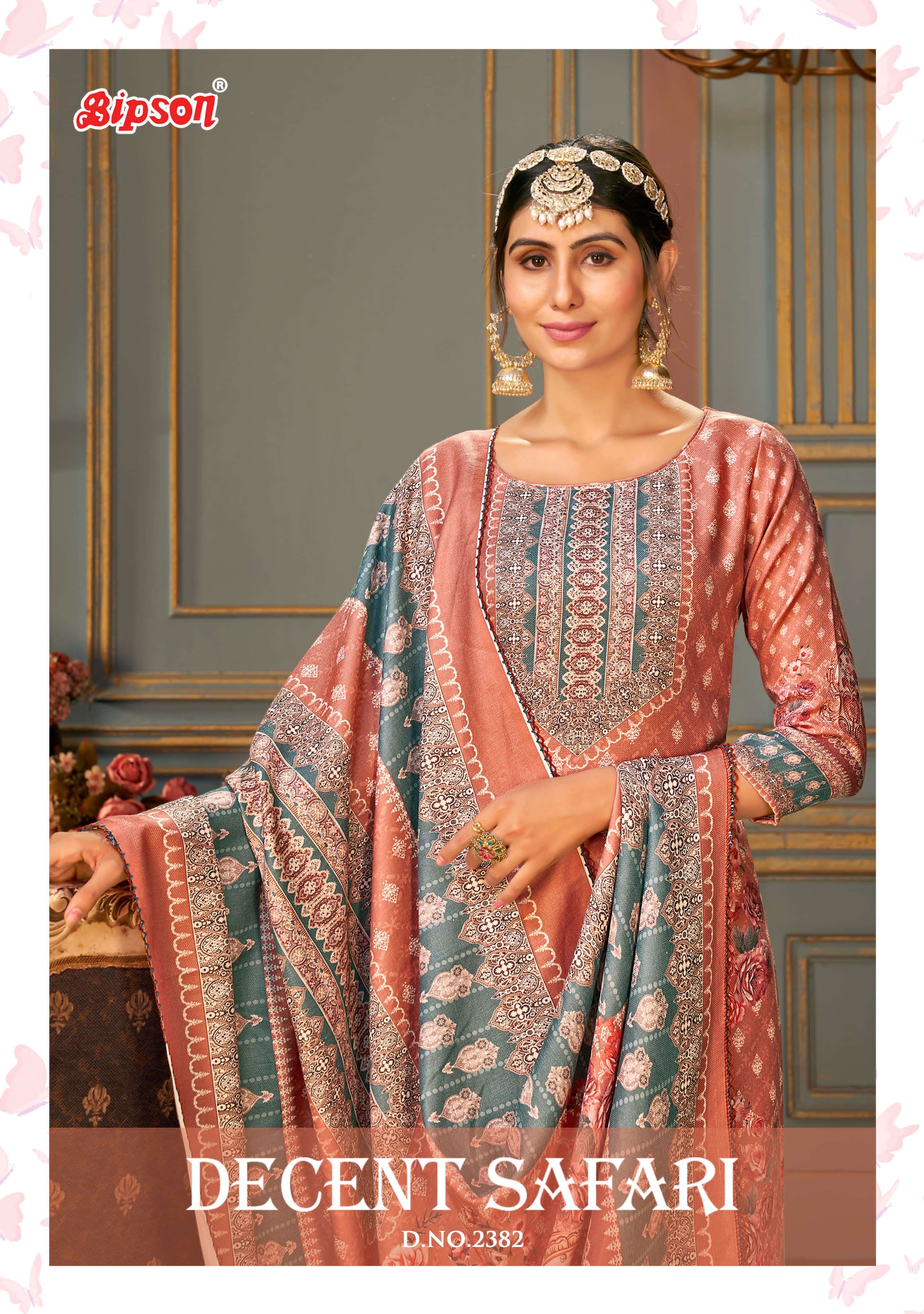 Bipson Fashion Safari 2382 Pashmina Silk with digital Printed Winter special salwar kameez collection