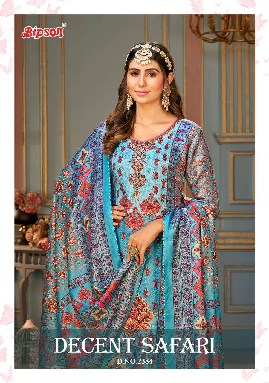 Bipson Fashion  SAFARI 2384 Pashmina Silk With digital Printed dress material collection at best rate