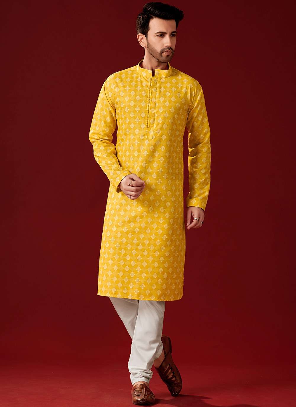 YELLOW KURTA PAJAMA FOR MEN WHOLESALE