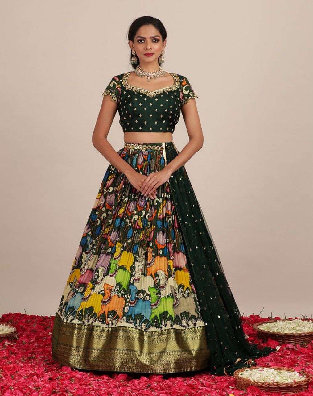 Shop a Mehendi Net Wedding Lehenga On Rutbaa at Best Rutbaa