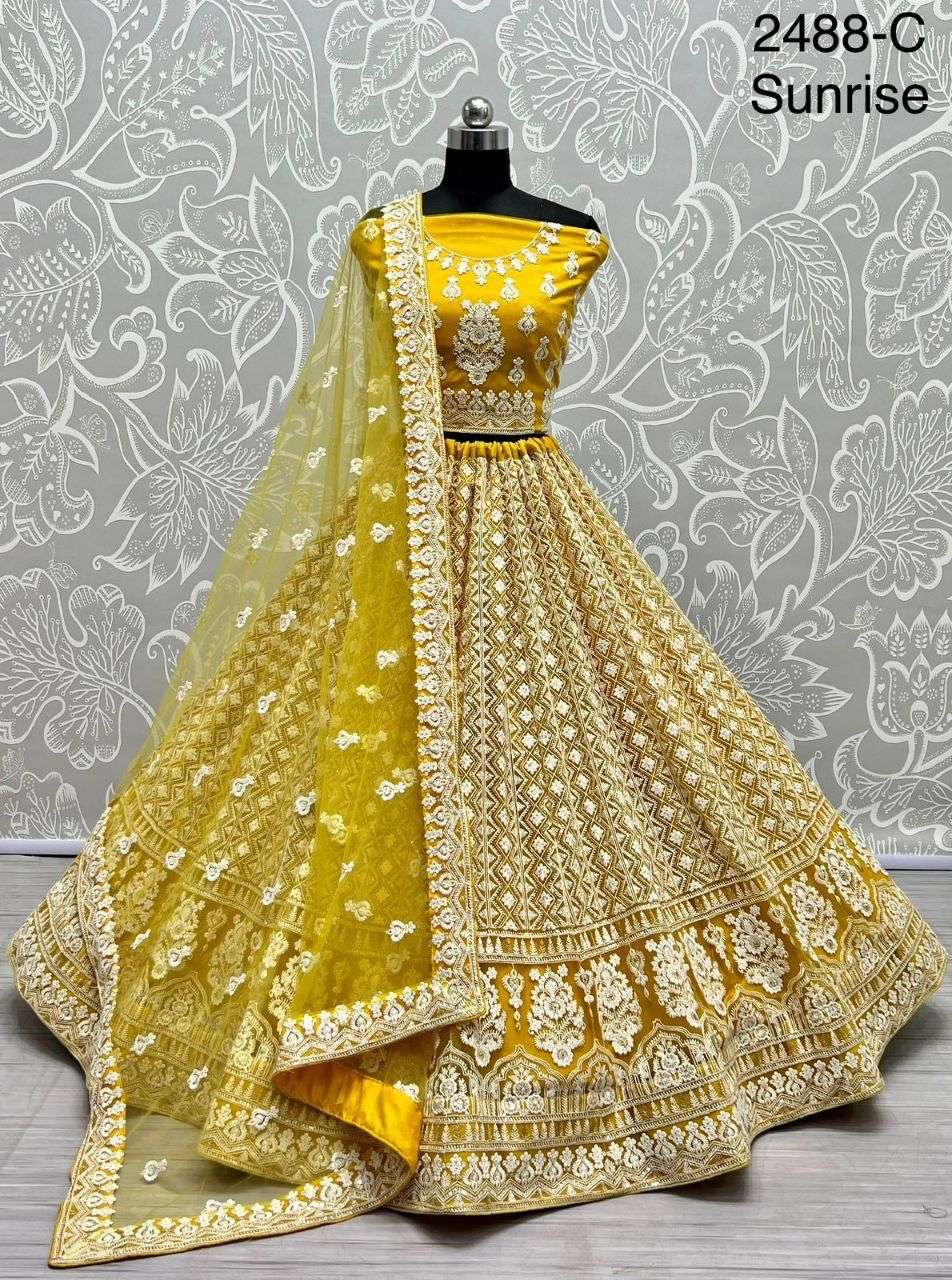 Wedding Special heavy Net with Thread Embroidery work Bridal special lehenga choli collection at best rate