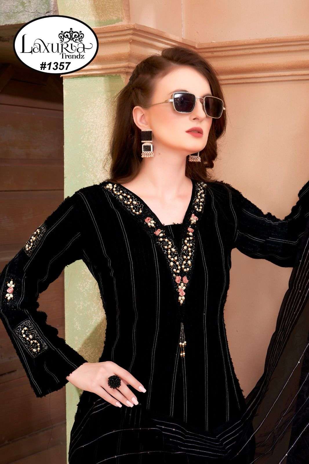 Luxury pret collection 1357 cotton with fancy fullystich pakistani black  suits collection at best rate