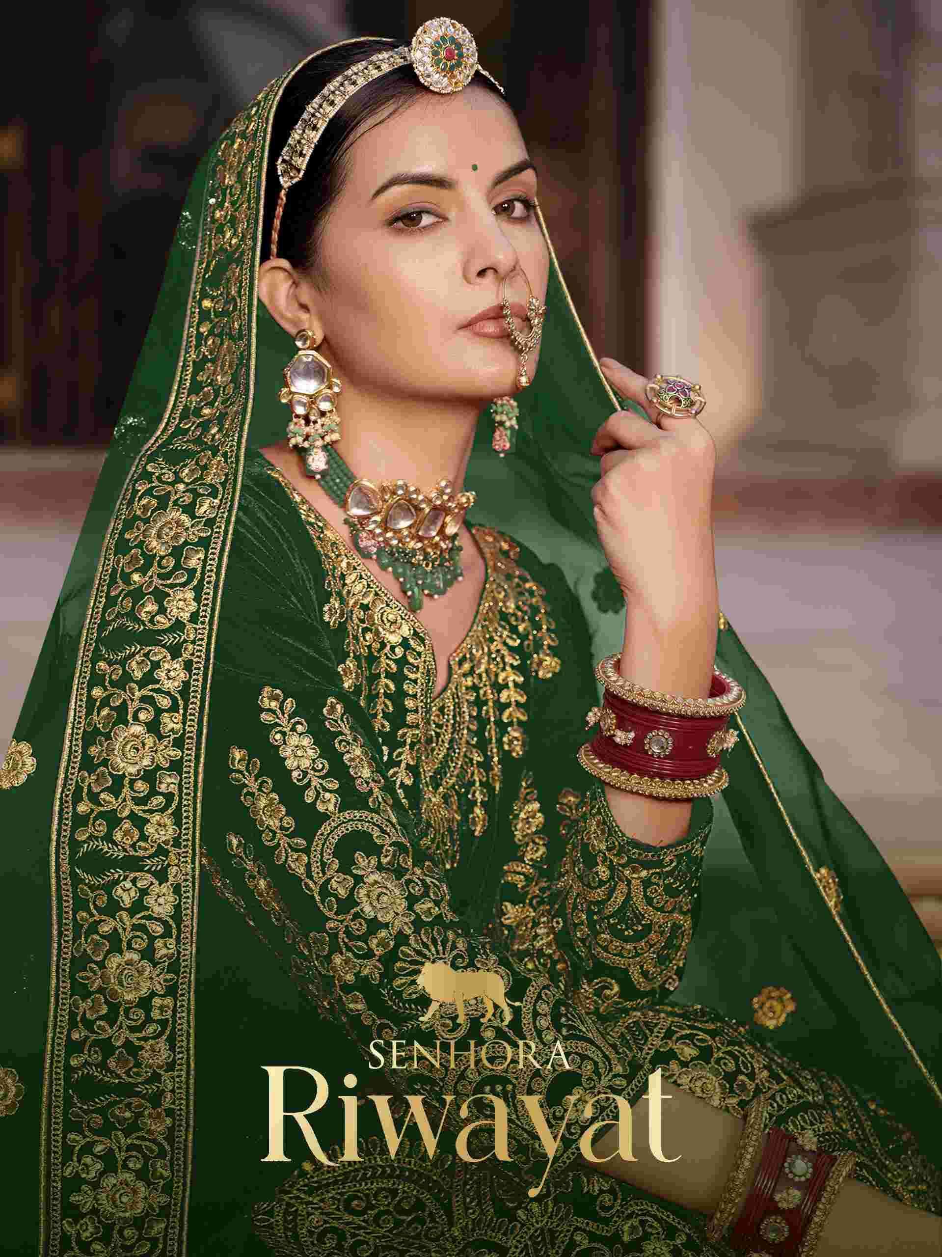 Senhora Riwayat 3077 Colors velvet designer bridal wear gown colleciton at best rate