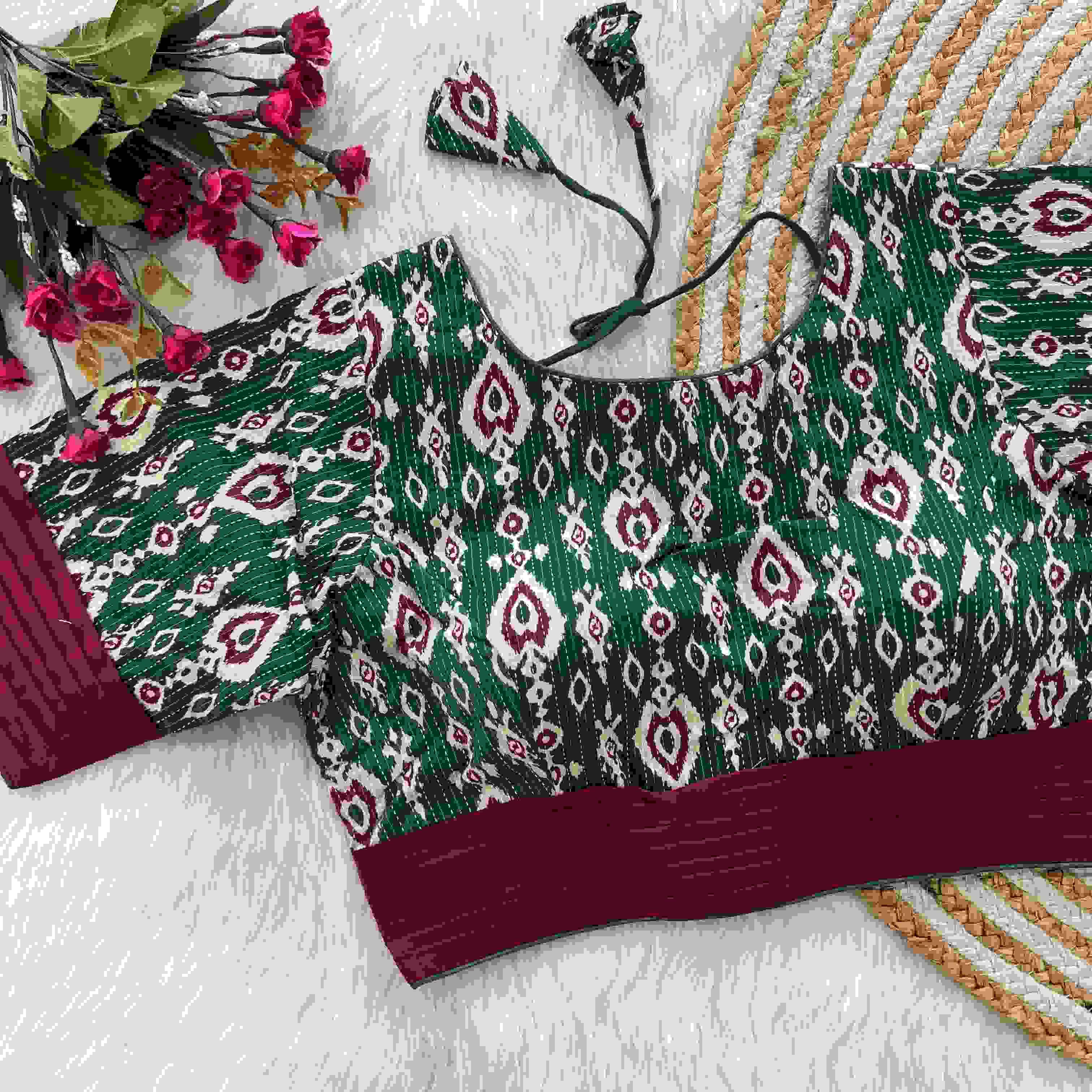 CAMBRIC COTTON WITH DESIGNER READYMADE BLOUSE COLLECTION AT BEST RATE