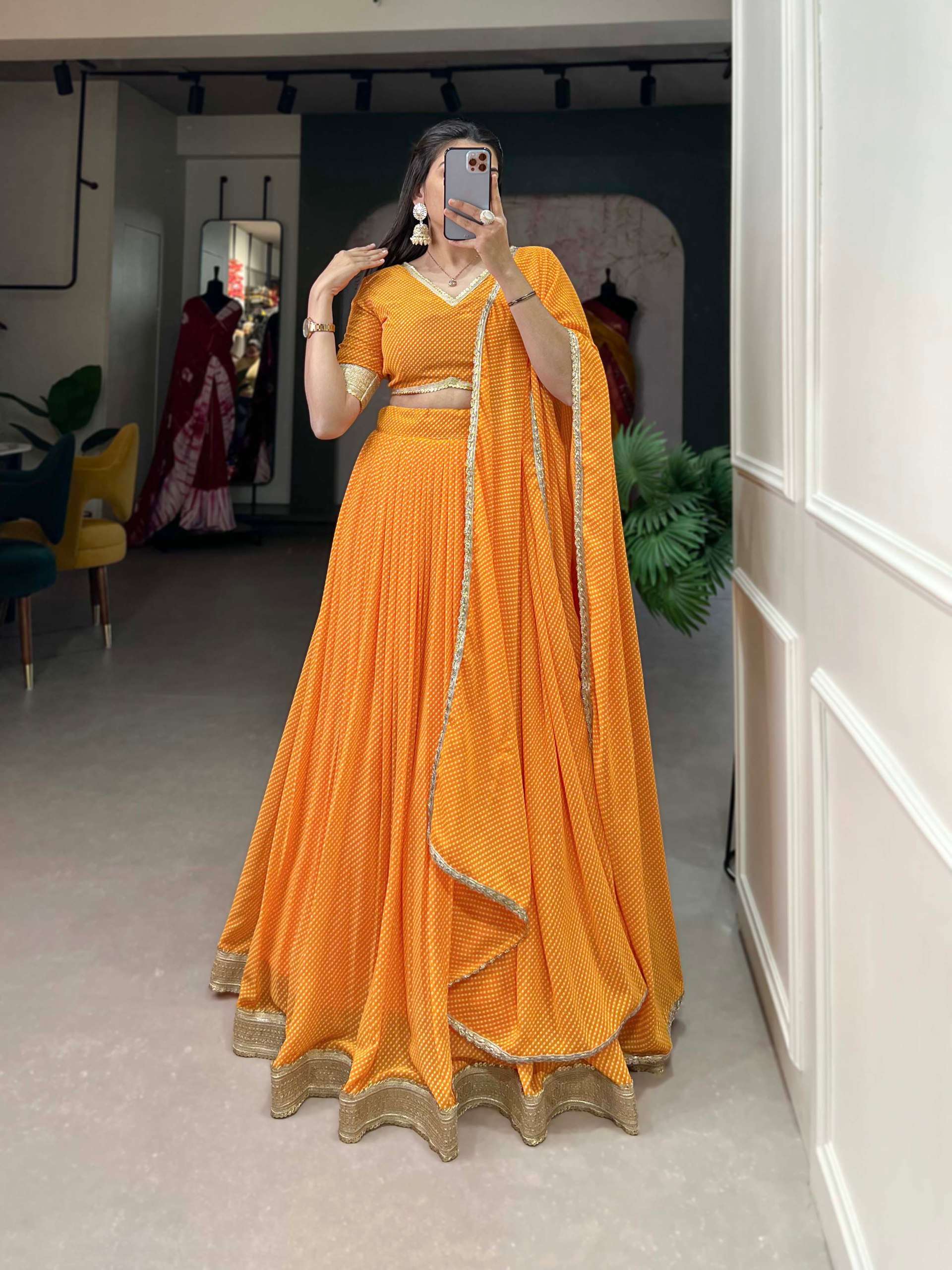 georgette colorful designer lehenga choli for weddings