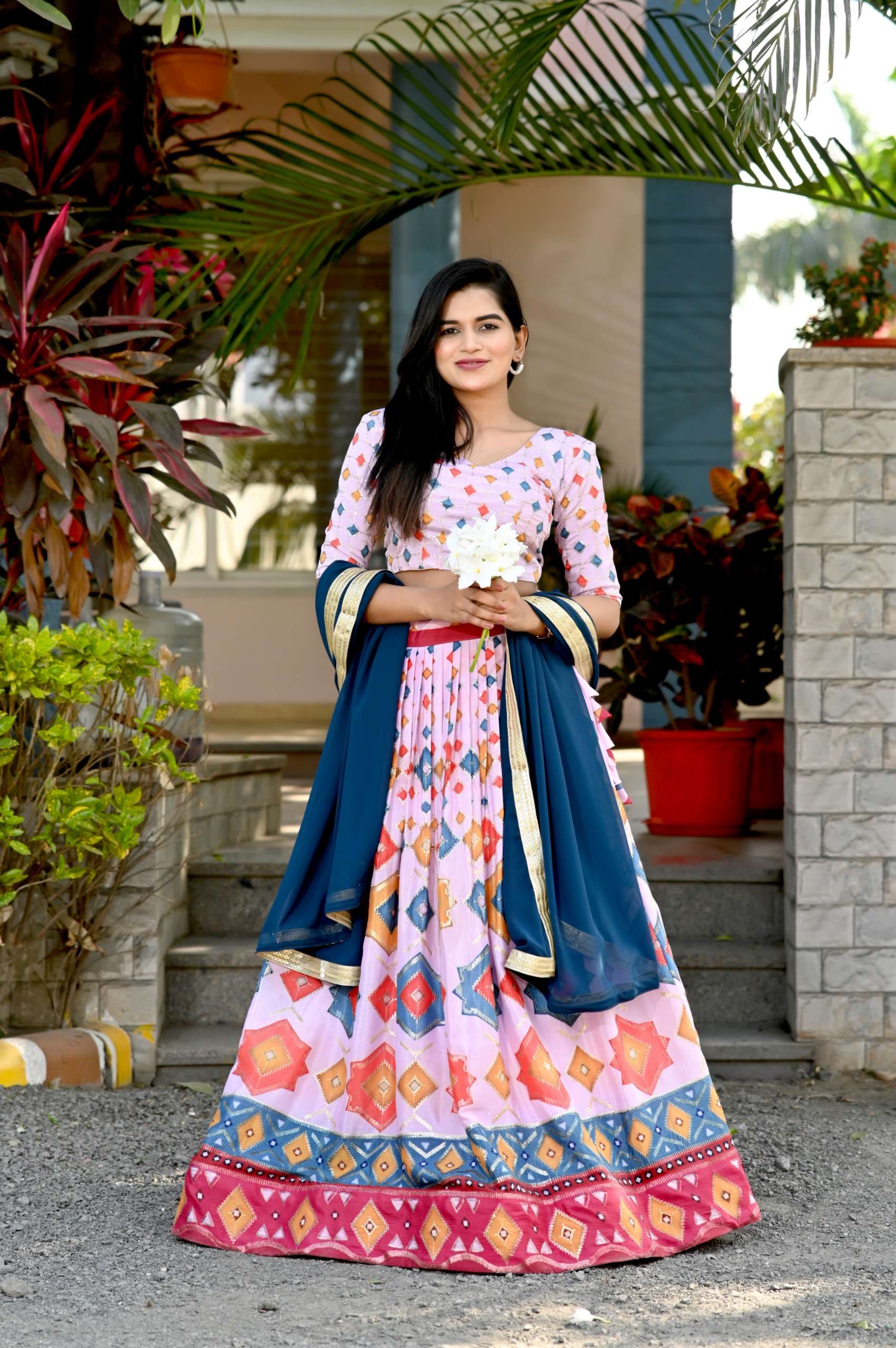 CHINON SILK WITH DIGITAL PRINTED READYMADE LEHENGA CHOLI COLLECTION AT BEST RATE