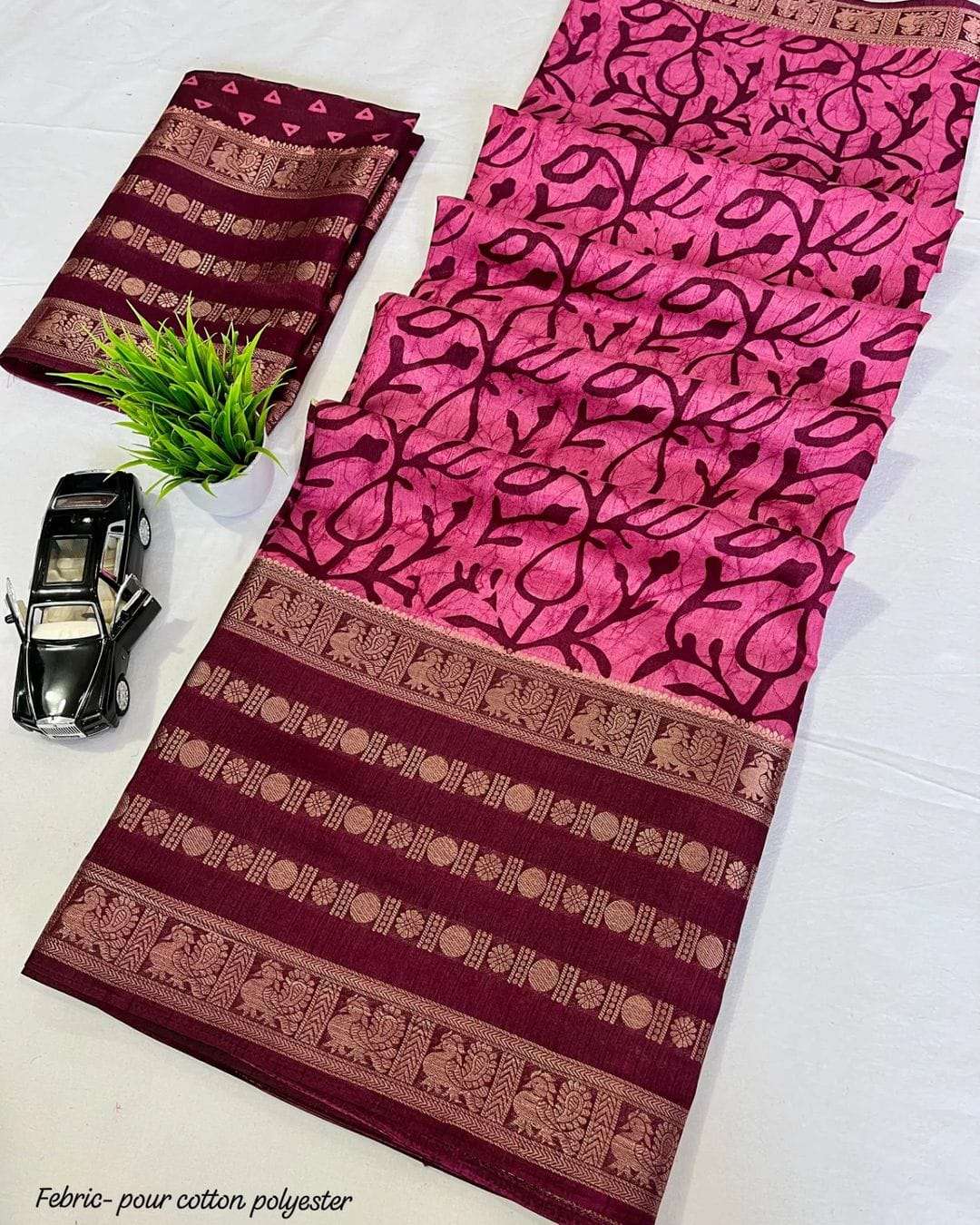 Purple Banarasi Silk Saree With Blouse 4067SR13