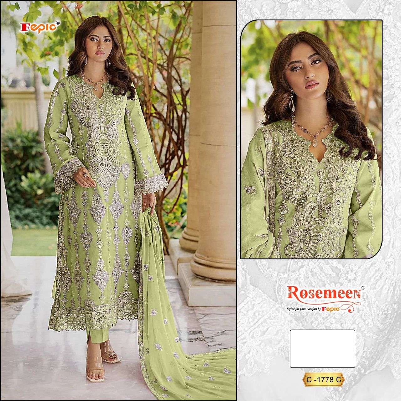 FEPIC ROSEMEEN C 1778 GEORGETTE WITH EMBROIDERY WORK PAKISTANI SALWAR KAMEEZ COLLECTION AT BEST RATE