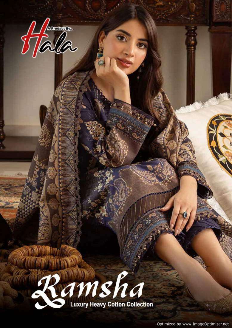HALA RAMSHA VOL 1 COTTON WITH PRINTED SUMMER SPECIAL PAKISTANI SUITS COLLECTION AT BEST RATE 