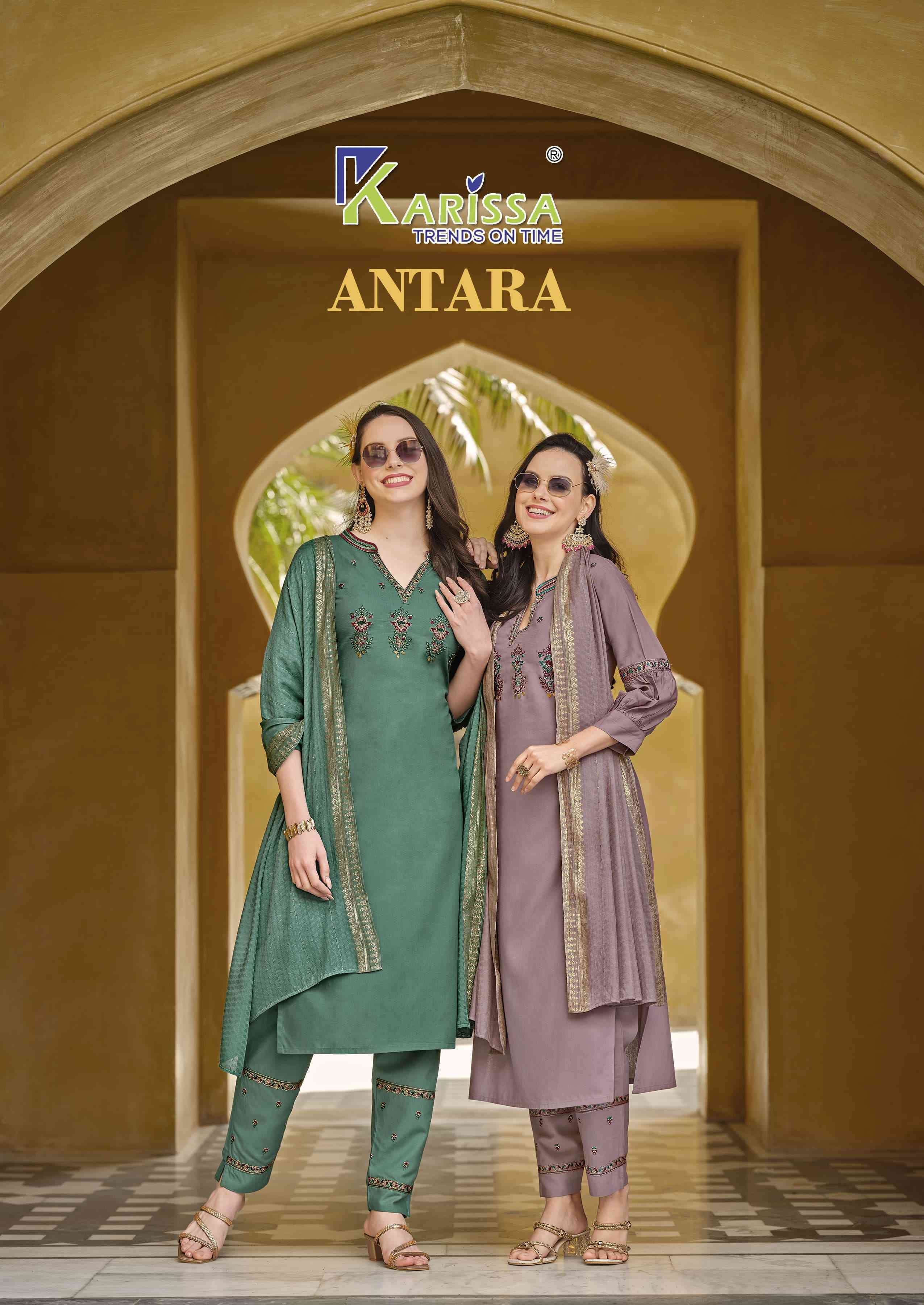 Karissa Antara rayon with festival special readymade ladies suits collection at best online rate