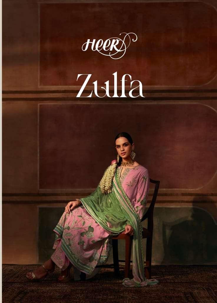 KIMORA FASHION HEER ZULFA MUSLIN SILK WITH NECK EMBROIDERY WORK FANCY SUMMER SPECIAL SUITS COLLECTION AT BEST RATE
