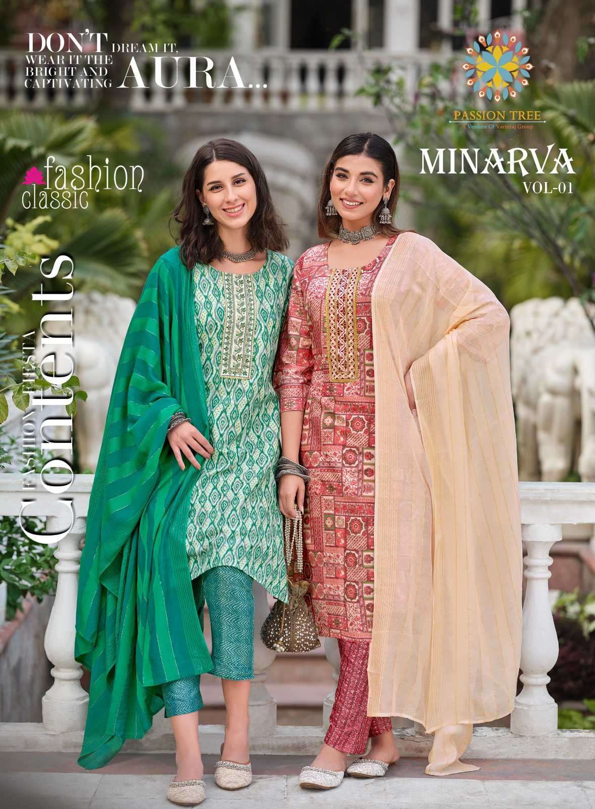 Passion Tree Minarva Vol 1 capsul print summer wear readymade suits collection at best rate