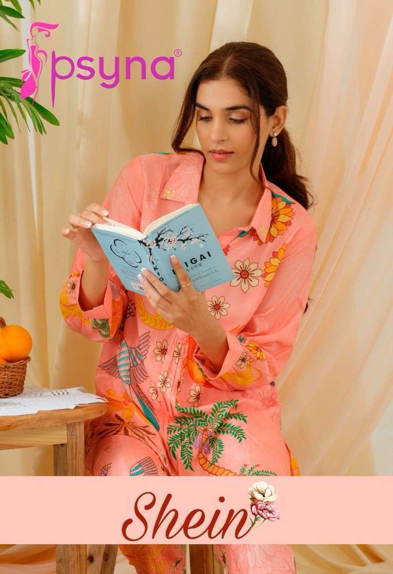 Psyna Shein Vol 1 MUSLIN SILK WITH DIGITAL PRINTED WESTERN STYLE CORDSET COLLECTION AT BEST RATE
