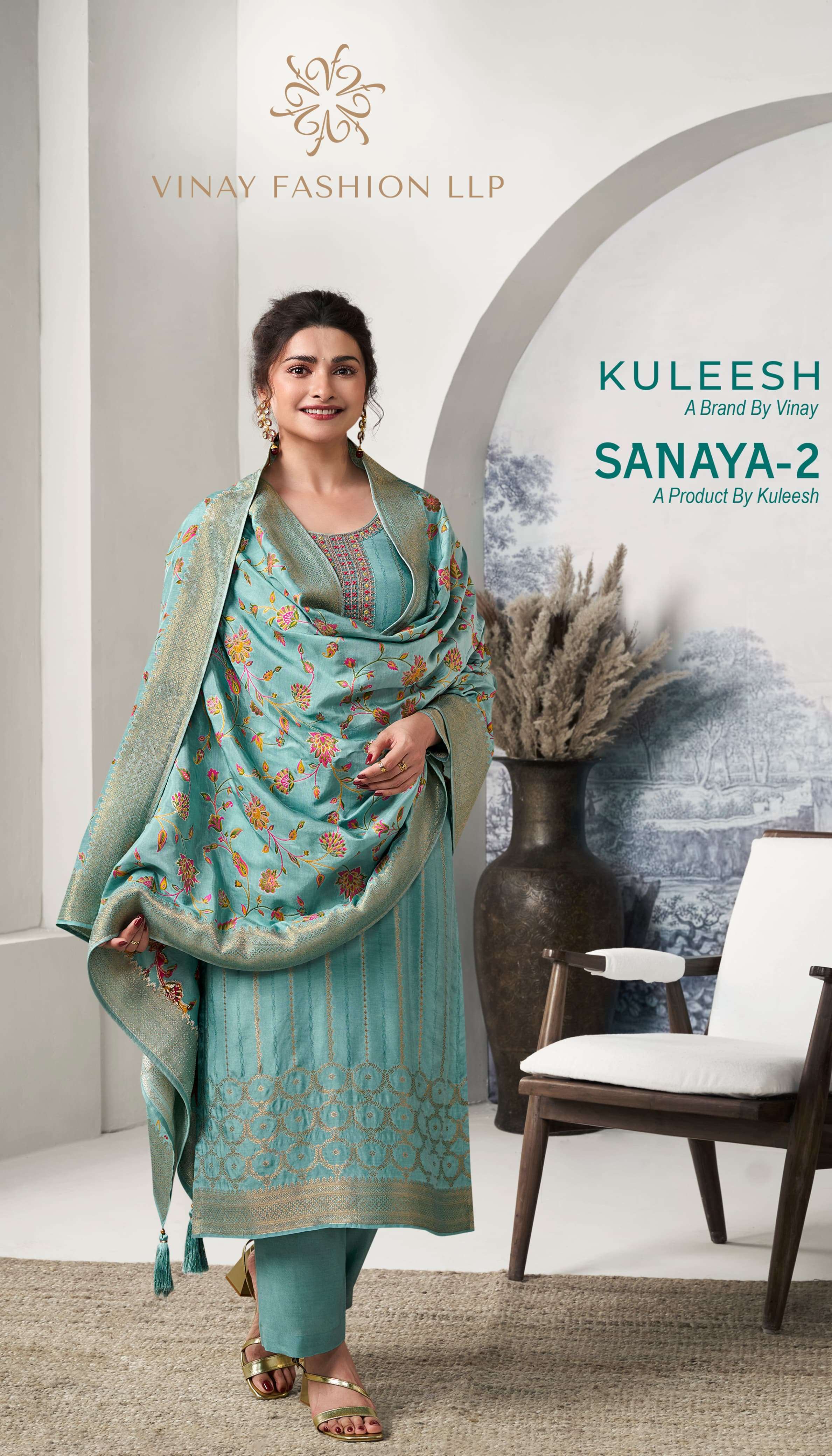 vinay fashion kuleesh Sanaya vol 2 silk with festival special dress material collection at best rate 