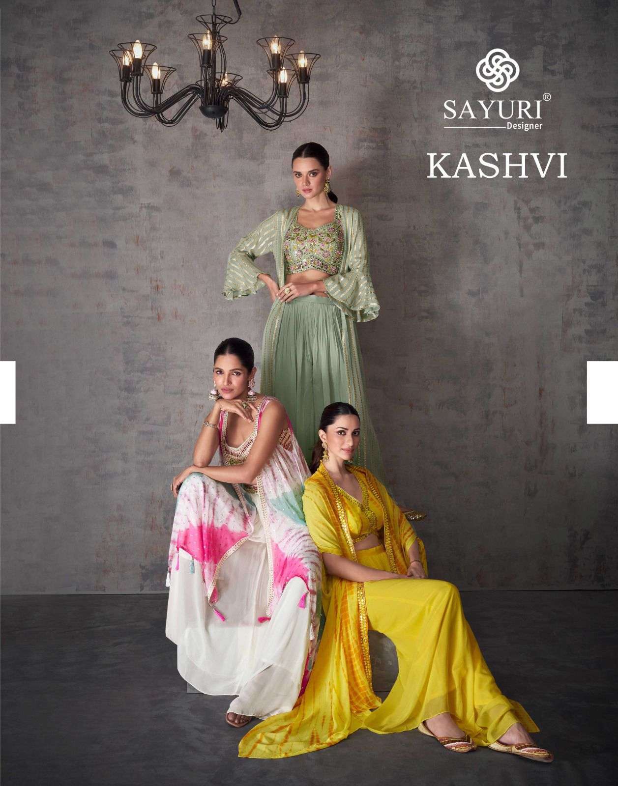 AASHIRWAD CREATION SAYURI KASHVI DESIGNER INDO WESTERN PARTY WEAR READYMADE SUITS COLLECTION AT BEST WHOLESALE RATE