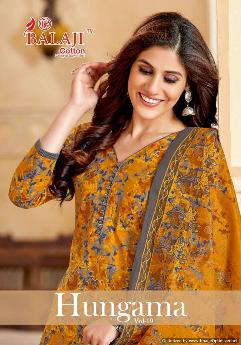 BALAJI HUNGAMA VOL 19 SUMMER SPECIAL COTTON WITH DIGITAL PRINTED SUITS COLLECTION AT BEST RATE