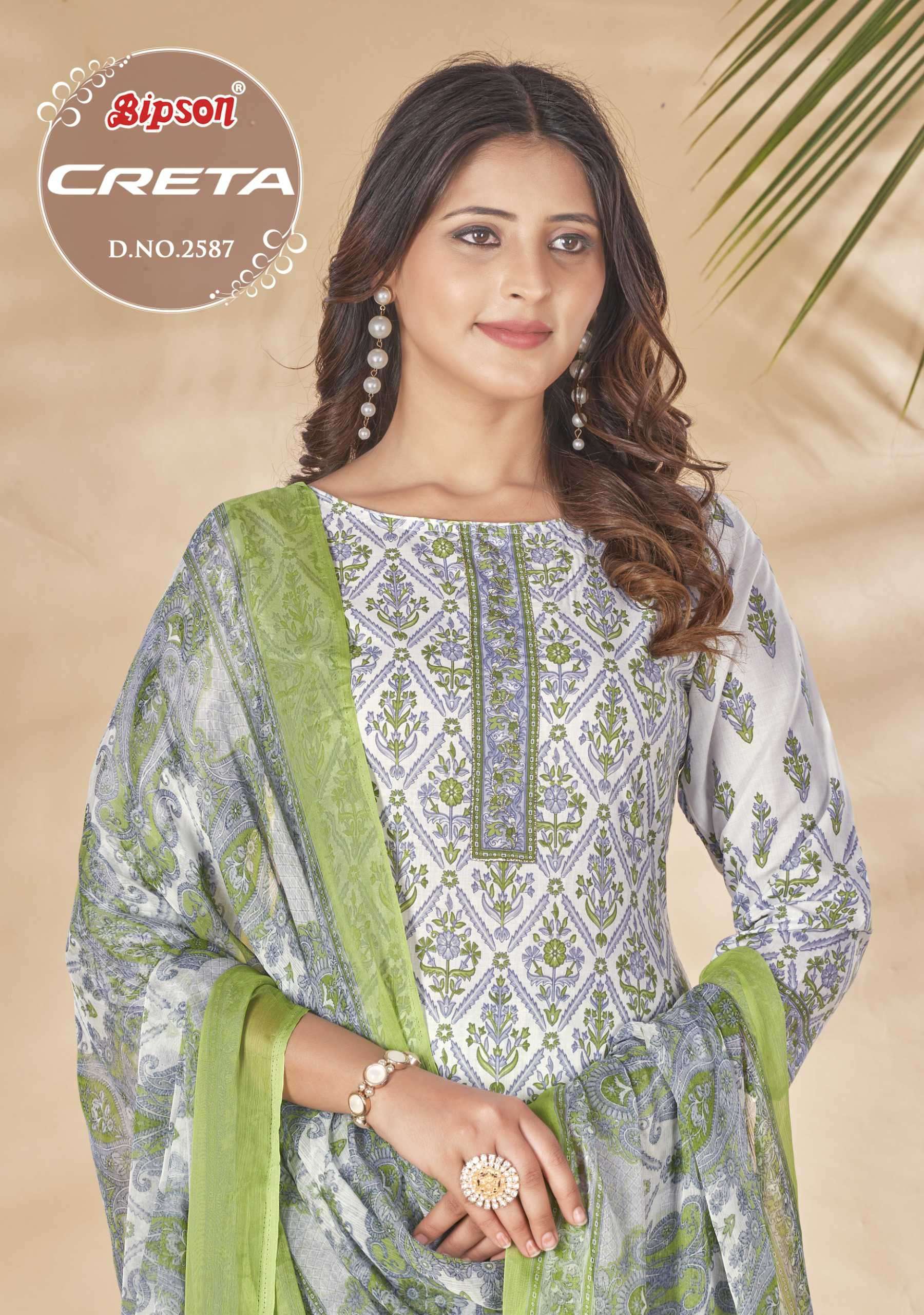 Bipson Creta 2587 COTTON WITH PRINTED SUMMER WEAR DRESS MATERIAL COLLECTION AT BEST WHOLESALE RATE