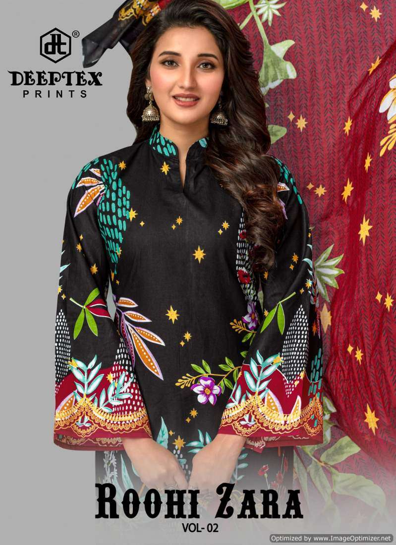 DEEPTEX ROOHI ZARA VOL 2 LAWN COTTON WITH PRINTED SUMMER SPECIAL DRESS MATERIAL COLLECITON AT BEST WHOLESALE RATE