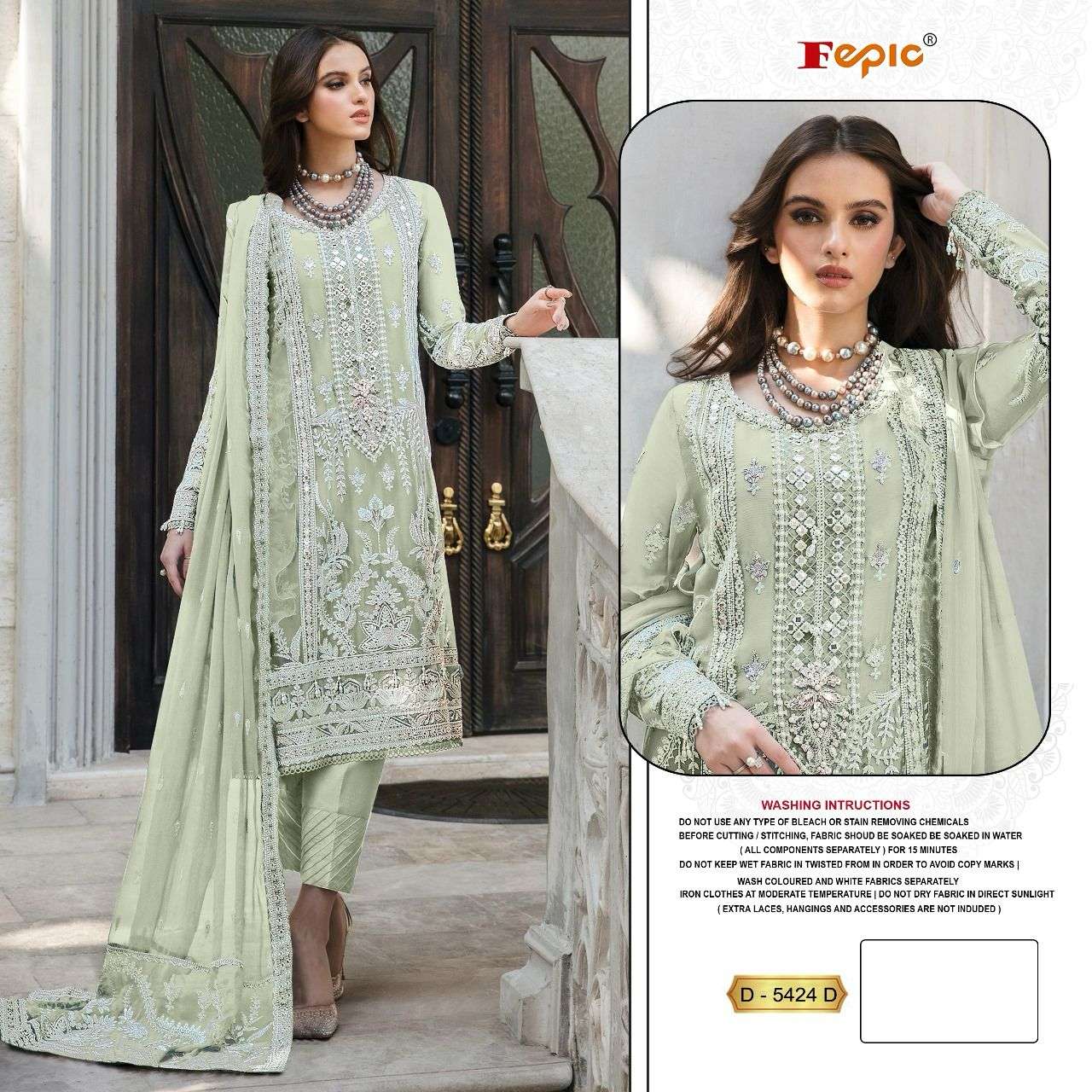 FEPIC ROSEMEEN 5424 GORGETTE WITH EMBROIDERY WORK PAKISTANI SUITS COLLECTION AT BEST RATE
