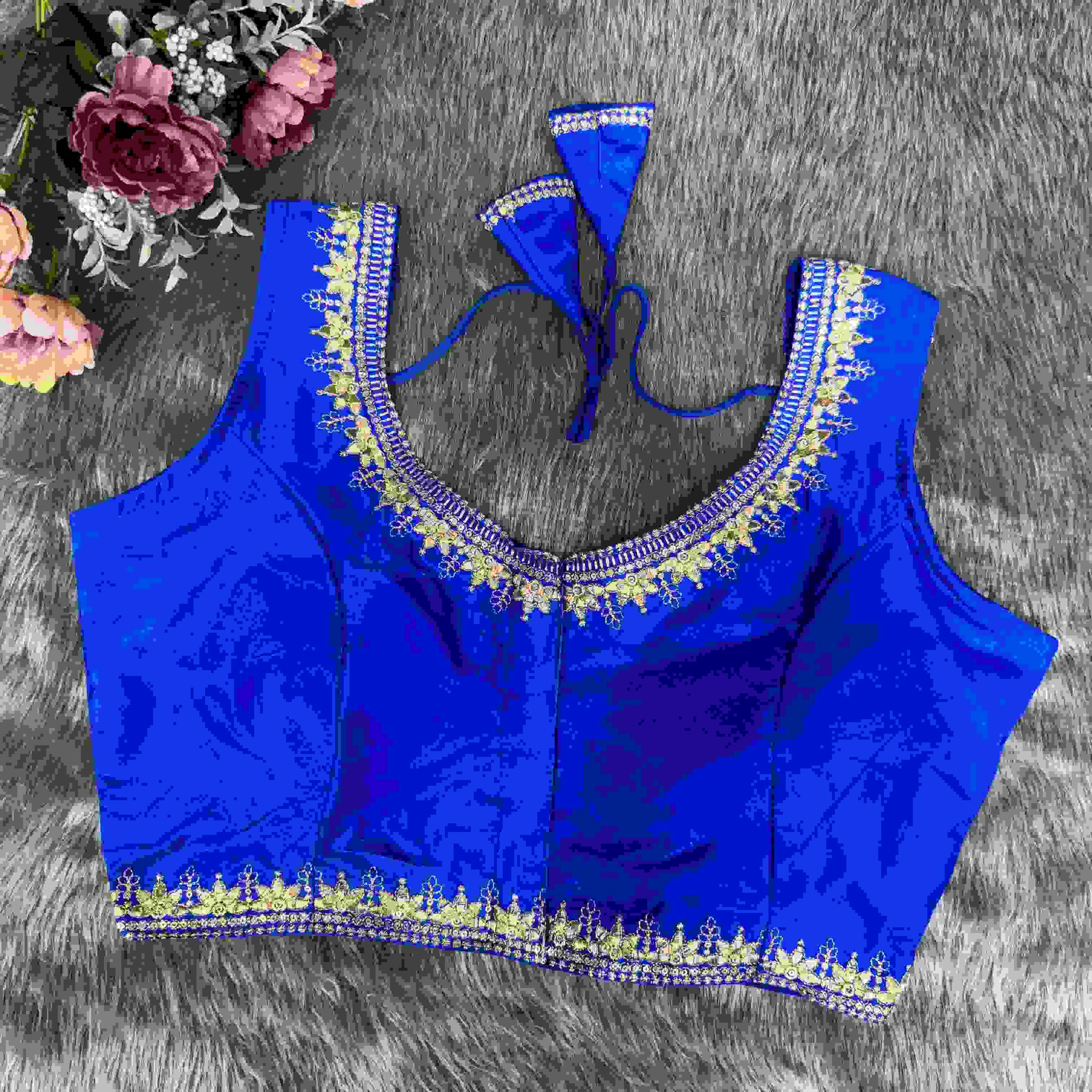 FUNCTION SPECIAL SILK WITH EMBROIDERY WORK BORDER READYMADE BLOUSE COLLECTION AT BEST RATE