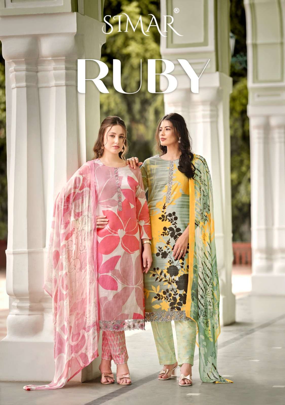 Glossy Simar Ruby lawn cotton with summer special dress material collection at best rate