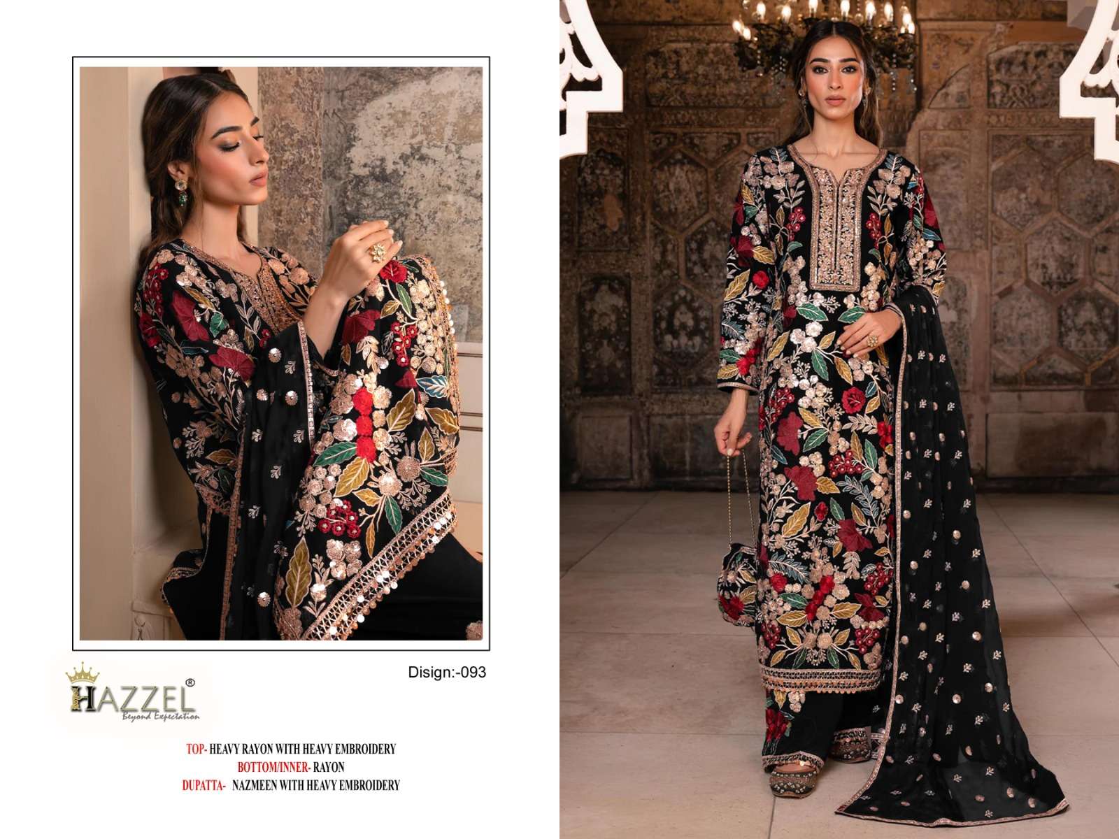 hazzel 93 rayon with printed summer special pakistani suits collection at best rate (2)