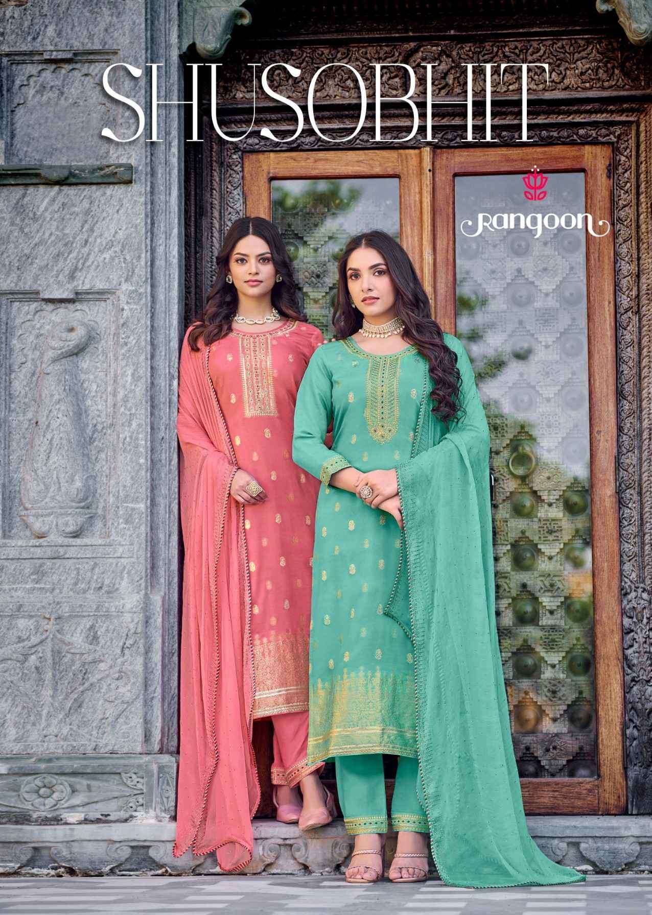 kessi fabrics Rangoon Shusobhit Designer jacquard silk readymade suits colleciton at best wholesale rate