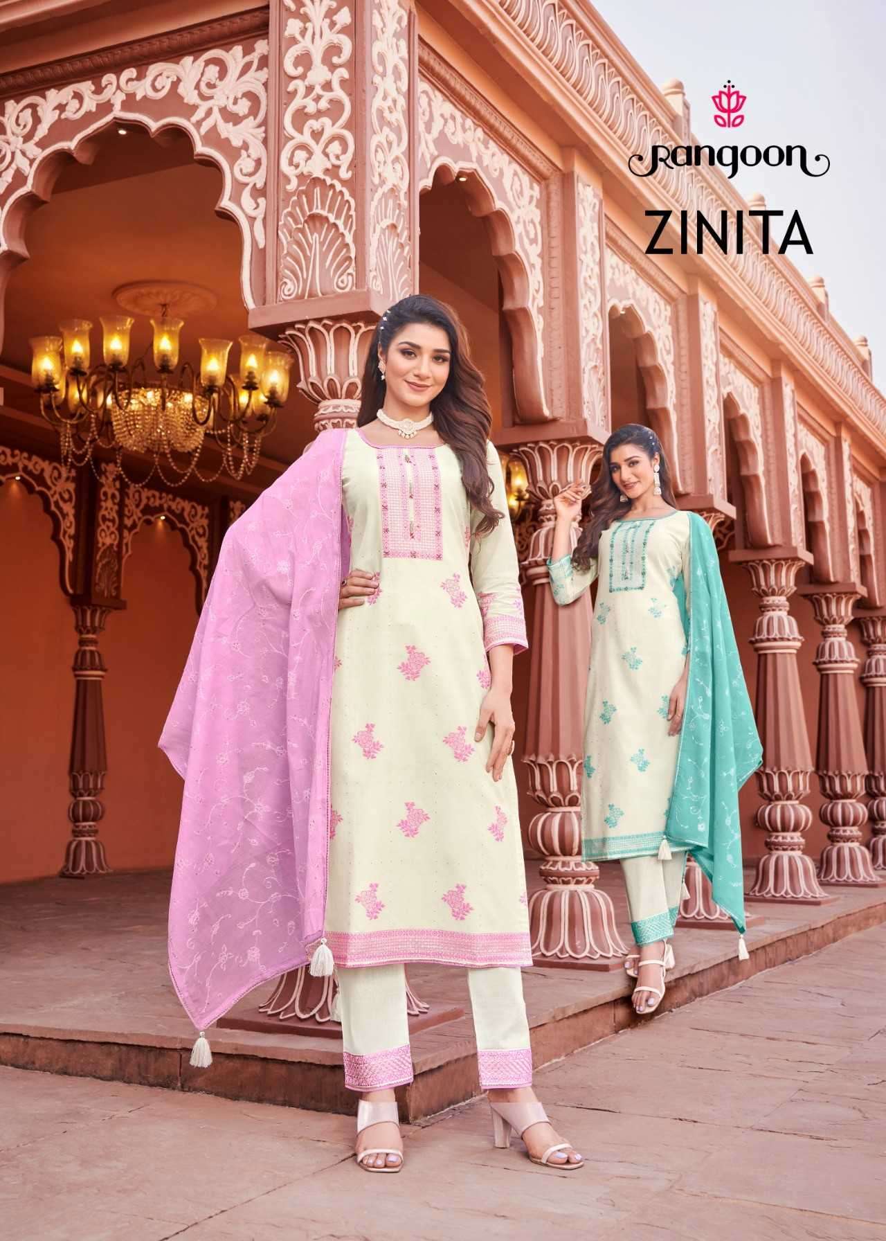KESSI FABRICS RANGOON ZINITA COTTON WITH PRINTED READYMADE SUITS COLLECTION AT BEST RATE