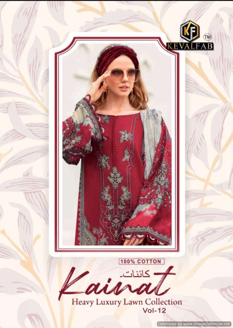 KEVAL KAINNAT VOL 12 COTTON WITH PRINTED PAKISTANI SUITS COLLECITON AT BEST RATE