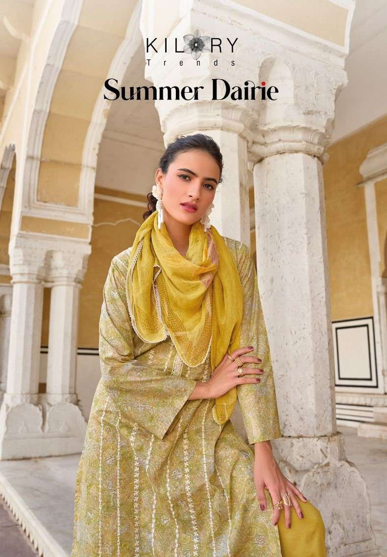 KILORY TRENDZ SUMMER DAIRIE LAWN COTTON WITH FANCY LOOK SALWAR KAMEEZ COLLECTION AT BEST RATE