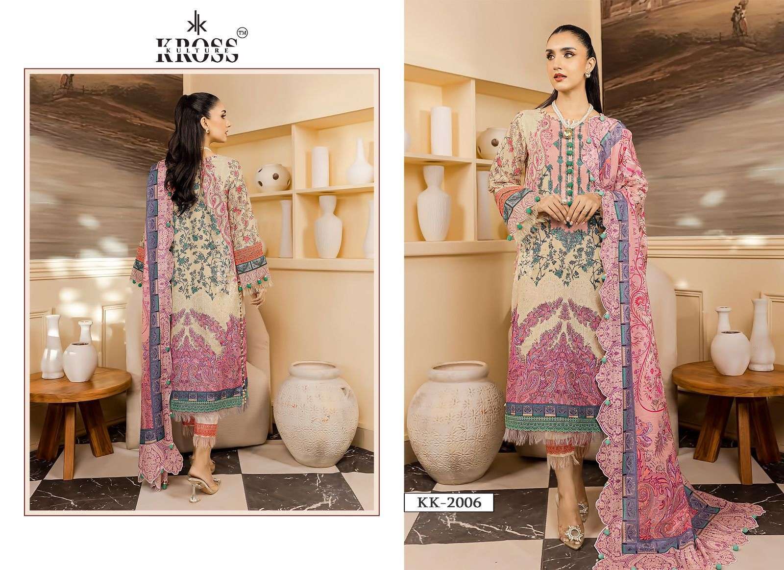 KROSS KULTURE 2006-2007 COTTON WITH PRINTED PAKISTANI SUITS COLLECITON AT BEST RATE