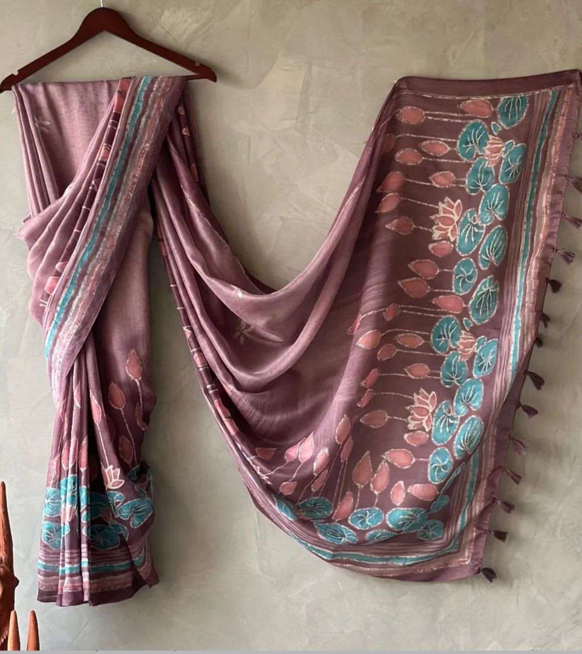 LINEN WITH FLOWER PRINTED PARTY SPECIAL SAREE COLLECTION AT BEST RATE (1)