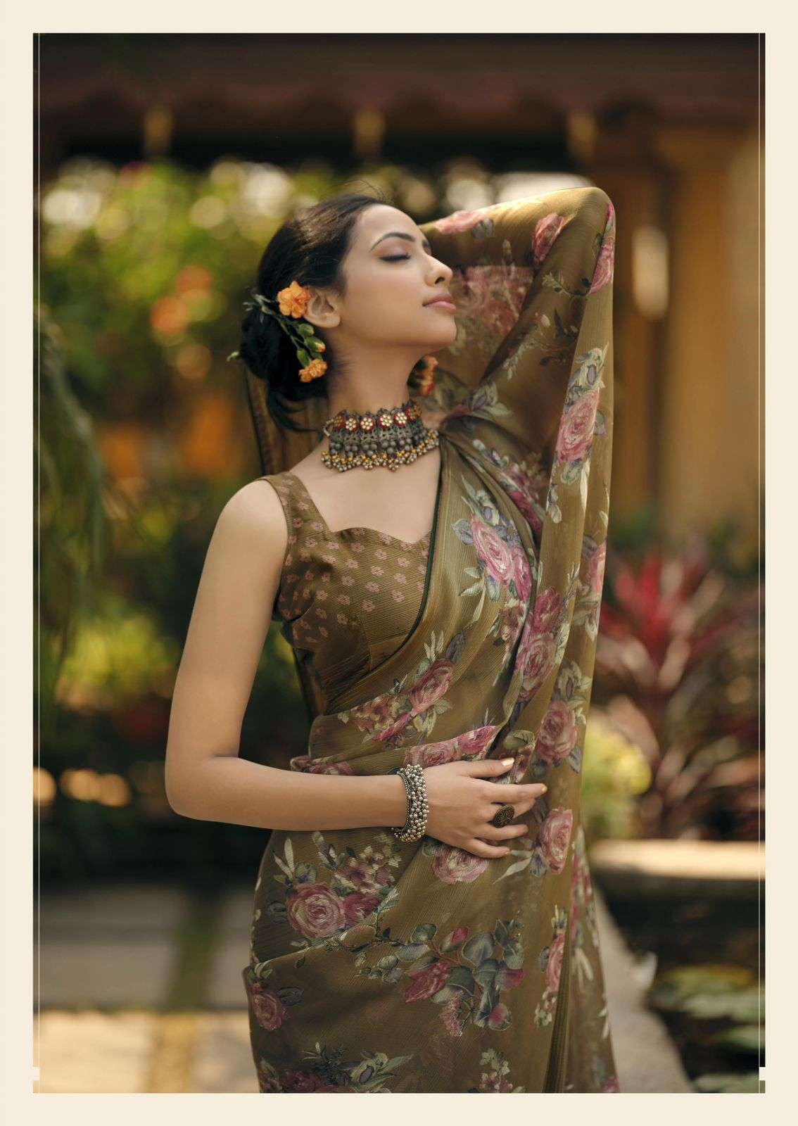 LT FABRICS KASHVI CREATION MUSKAN SILK WITH FLOWER PRINTED SAREE COLLECTION AT BEST RATE